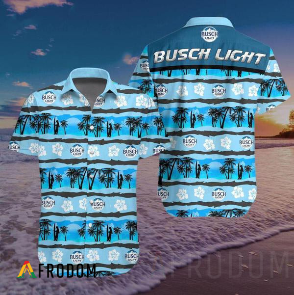 Floral Tropical Button Shirt Busch Light HU