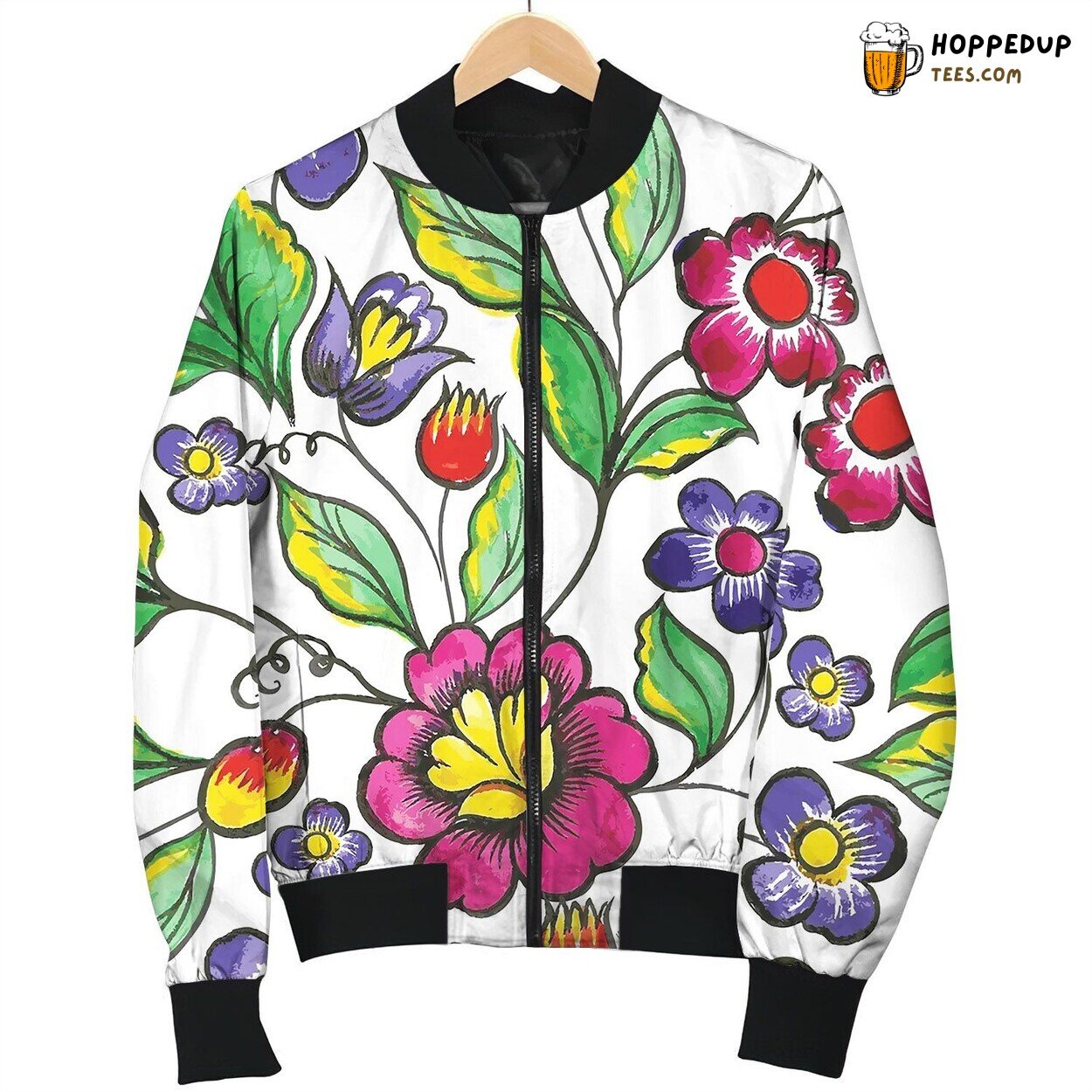Floral Watercolor Texture Pattern Watercolor Bomber Jacket