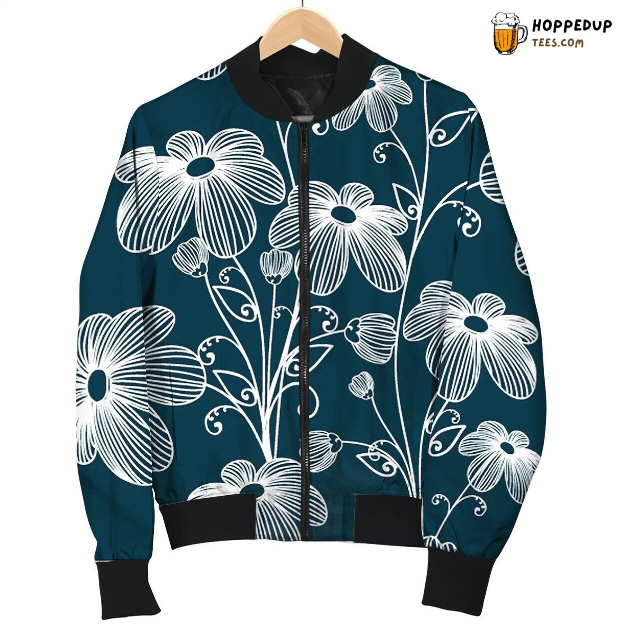 Florals Seamless Pattern Bomber Jacket