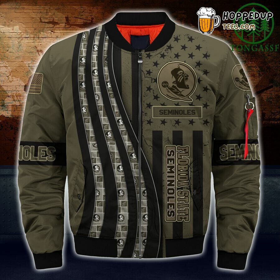 Florida State Seminoles NCAA Camo Print Enthusiast Bomber Jacket