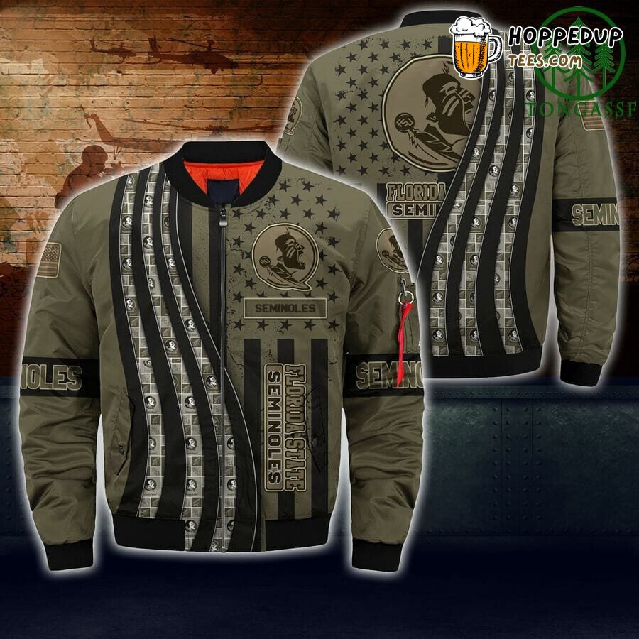 Florida State Seminoles NCAA Camo Print Enthusiast Bomber Jacket