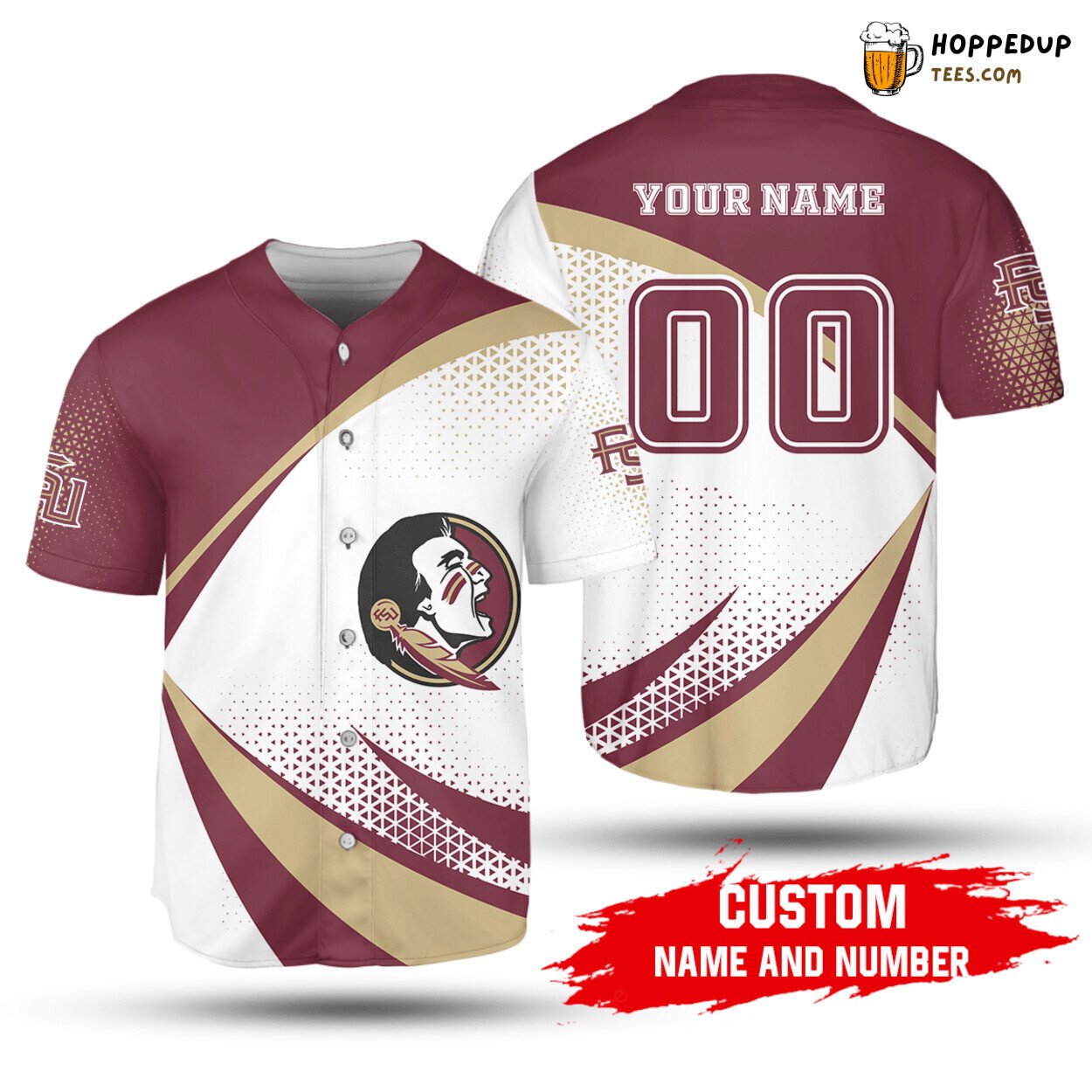 Florida State Seminoles Personal Garnet White Baseball Jersey Unisex Top