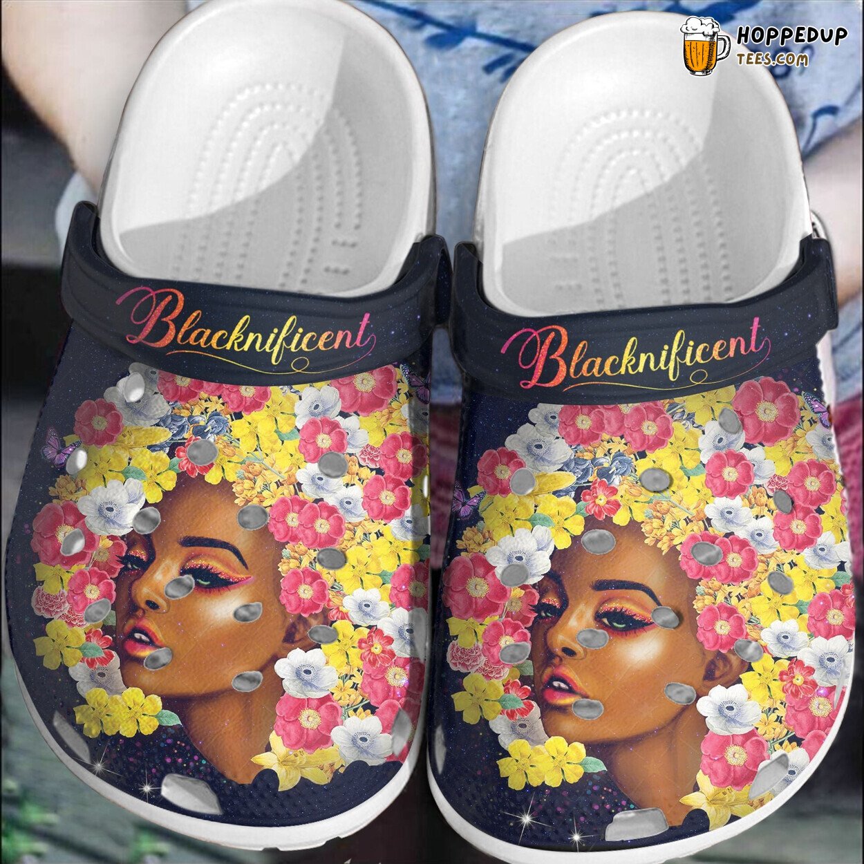 Flower Black Girl Cute Custom Shoes Thanksgiving Beach Birthday Gift Design