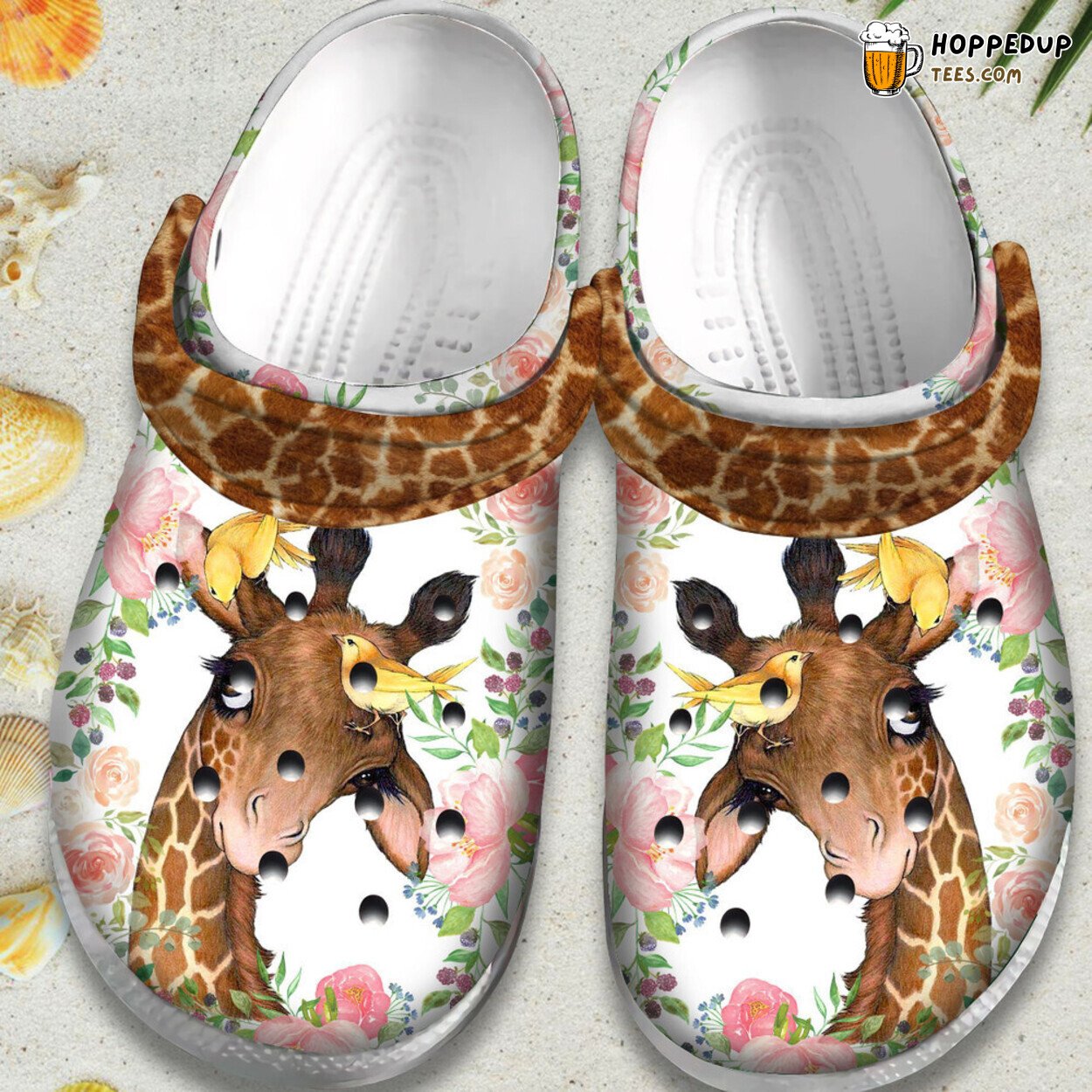 Flower Giraffe Bird Cute Animal Lover Gift Comfortable Clogs