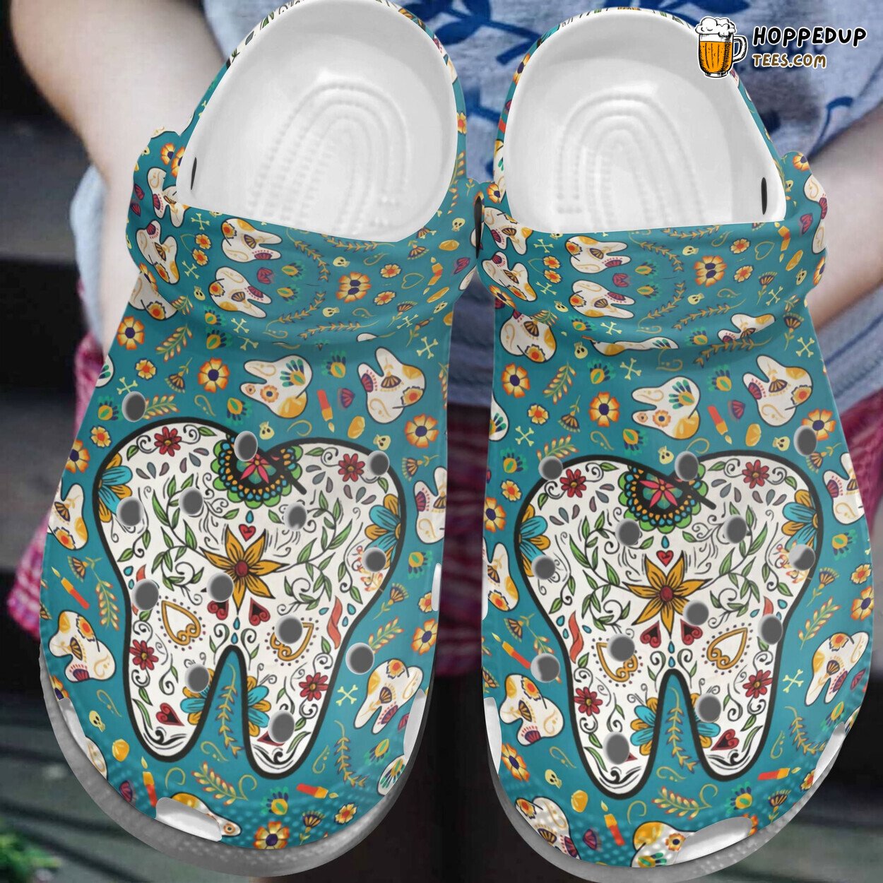 Flower Teeth Cute Tooth Pattern Dentist Custom Birthday Shoes