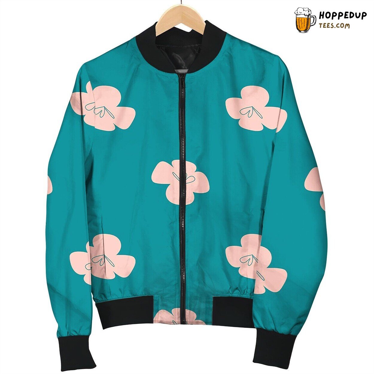 Flowers Patten Seamless Design With Simple Love Bomber Jacket