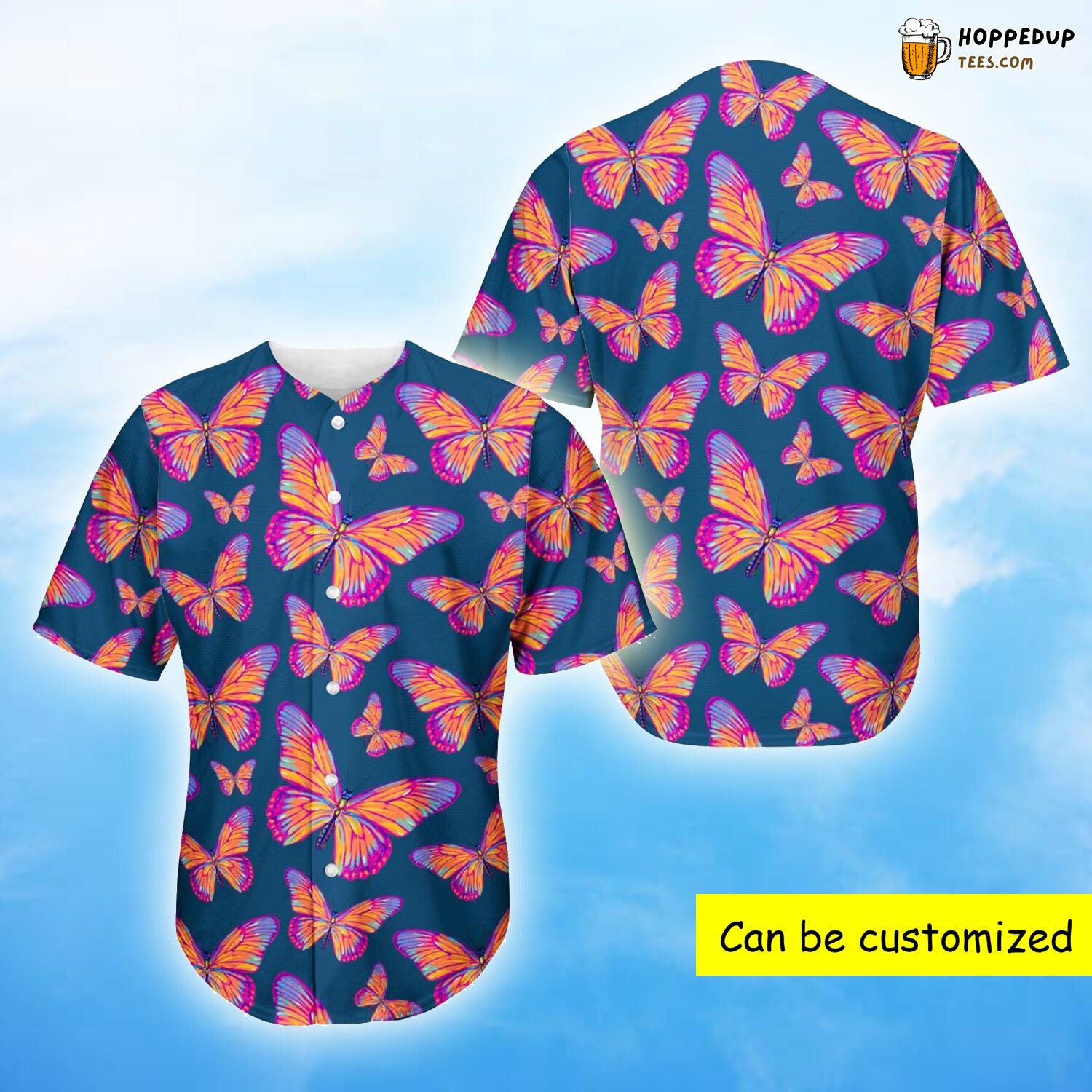 Fluttering Butterfly 3D Print Baseball Jersey Shirt Nature’s Dance