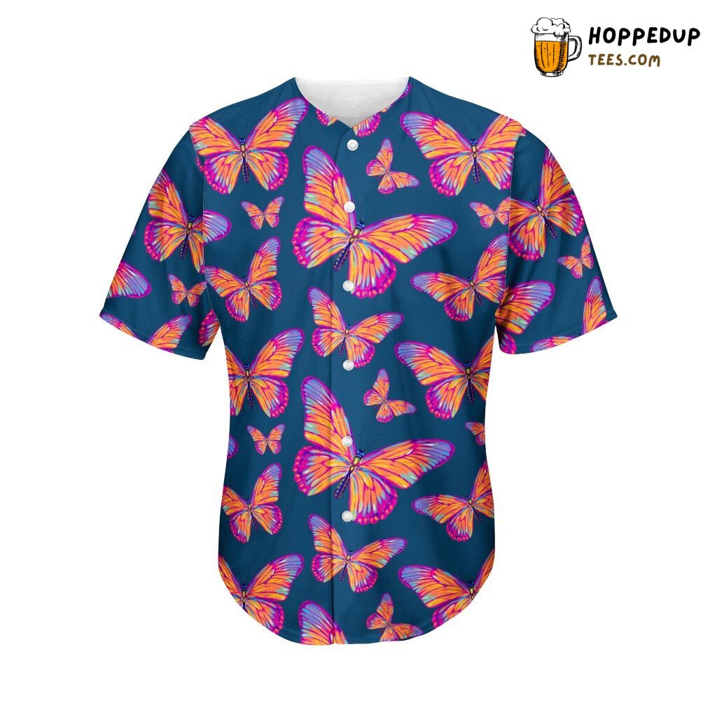 Fluttering Butterfly 3D Print Baseball Jersey Shirt Nature’s Dance