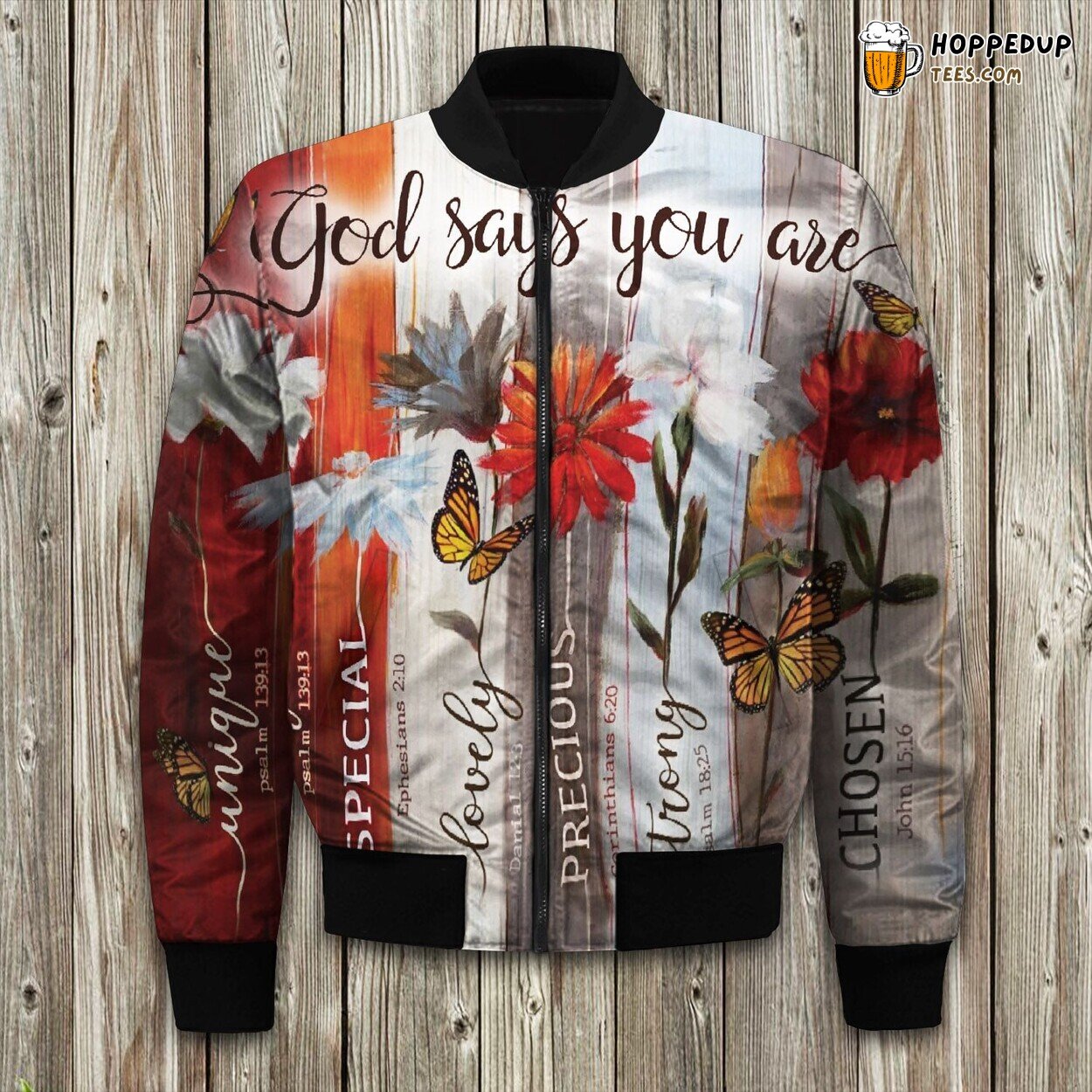 Fluttering Butterfly Winter Bomber Jacket Nature’s Beauty Displayed