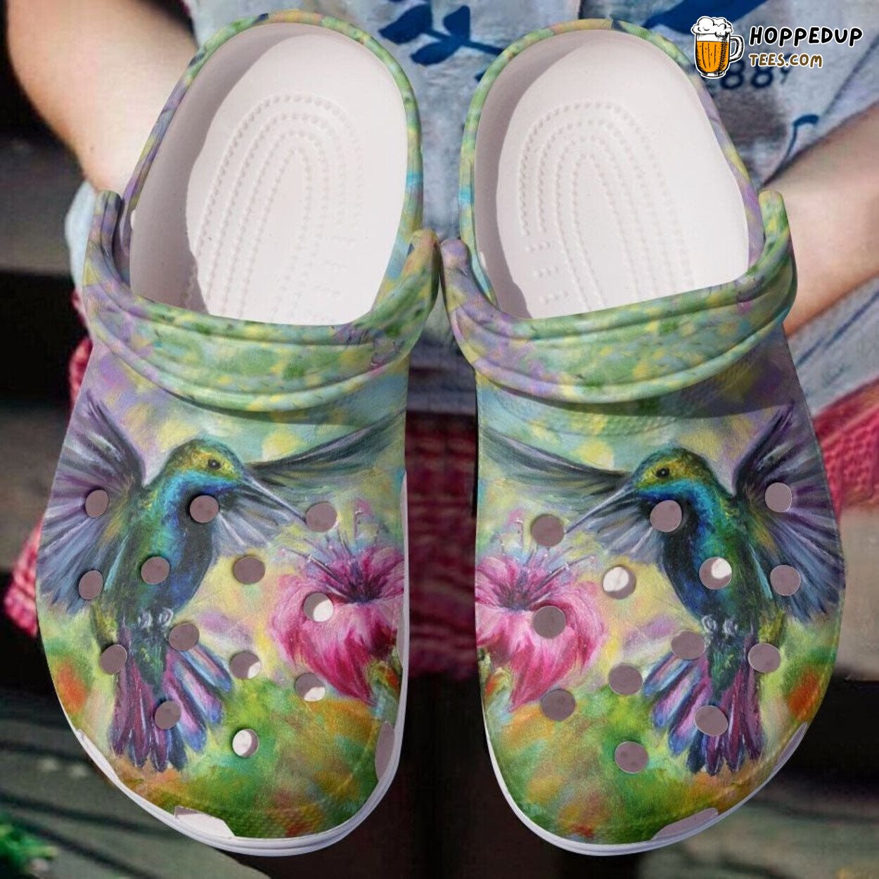 Fly High Hummingbird Floral Bird Theme Comfortable Clogs Female Gift