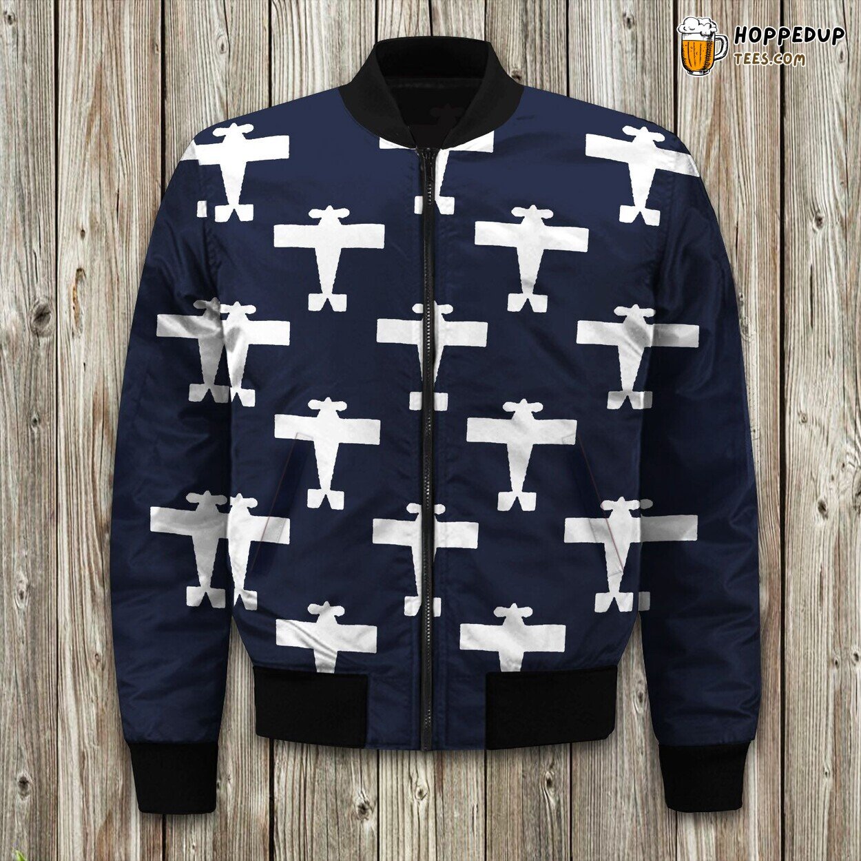 Flying Airplane Design Winter Bomber Jacket Sky Explorer’s Fashion Touch