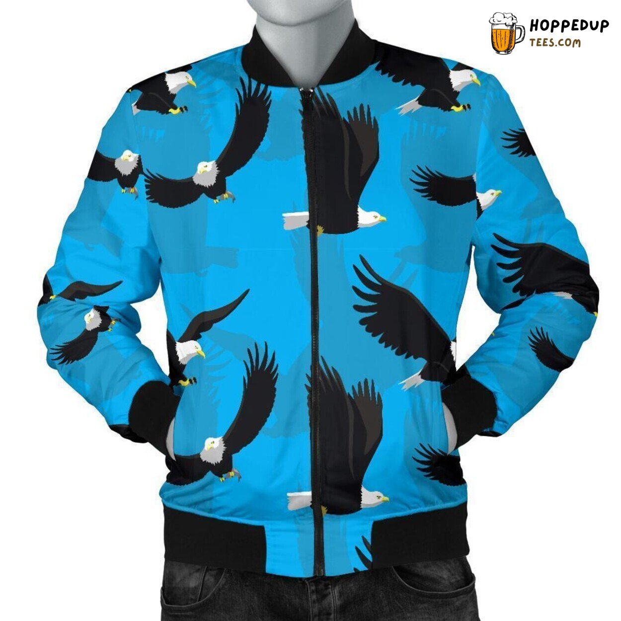Flying Majestic Eagle Bomber Jacket Men’s Classic Print Statement Design Wear