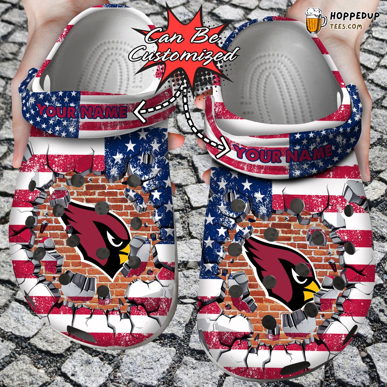 Football ACardinals Flag Wall Breaking Personalized Clog Shoes Style