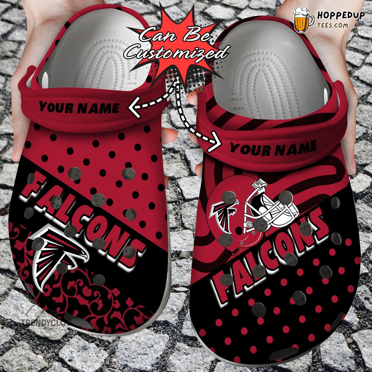 Football AFalcons Polka Dots Colors Personalized Comfortable Clogs