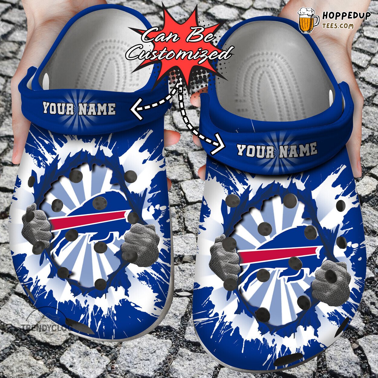 Football BBills Hands Ripping Light Personalized Comfortable Clogs