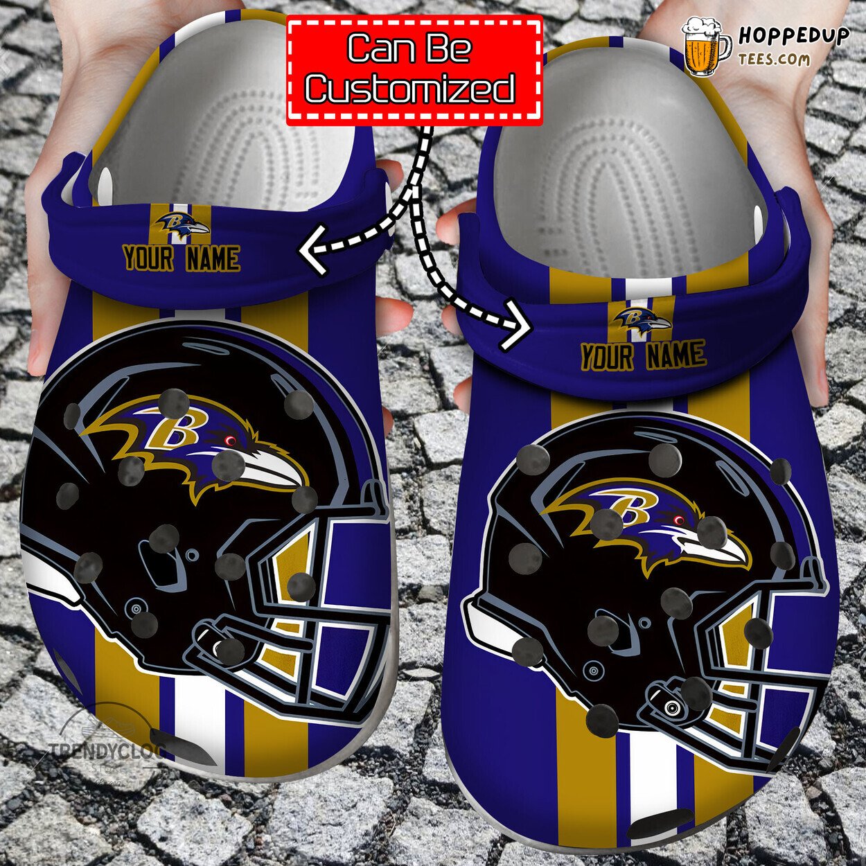 Football BRavens Helmets Personalized Comfortable Unique Clog Shoes