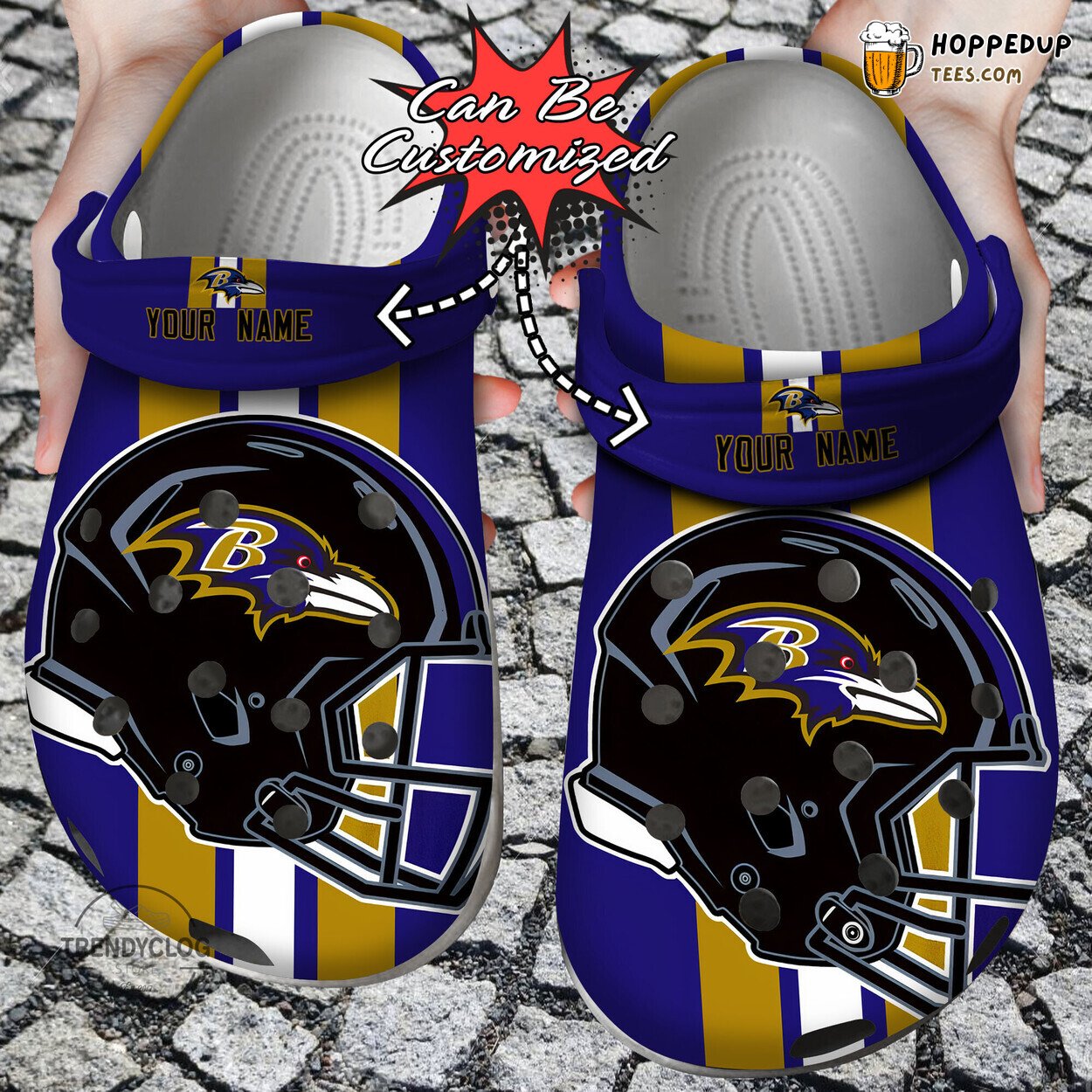 Football BRavens Team Helmets Personalized Comfortable Unique Clogs