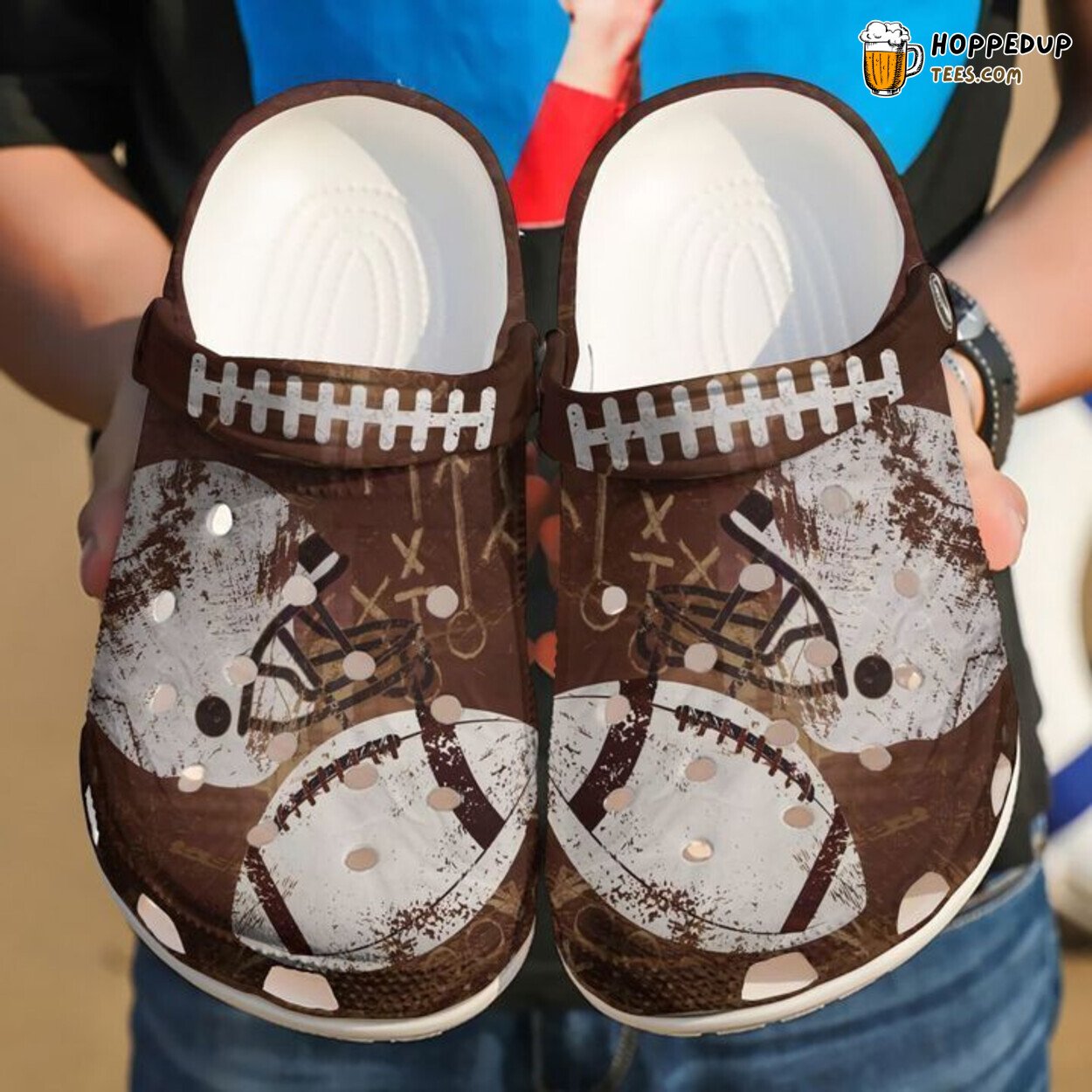 Football Footballers Theme Comfortable Clogs Athletic Inspired Footwear