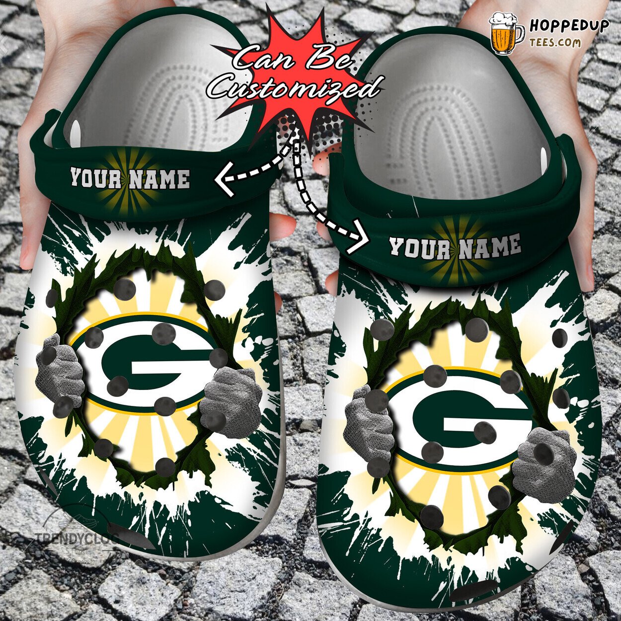 Football GPackers Hands Ripping Light Personalized Comfortable Clogs