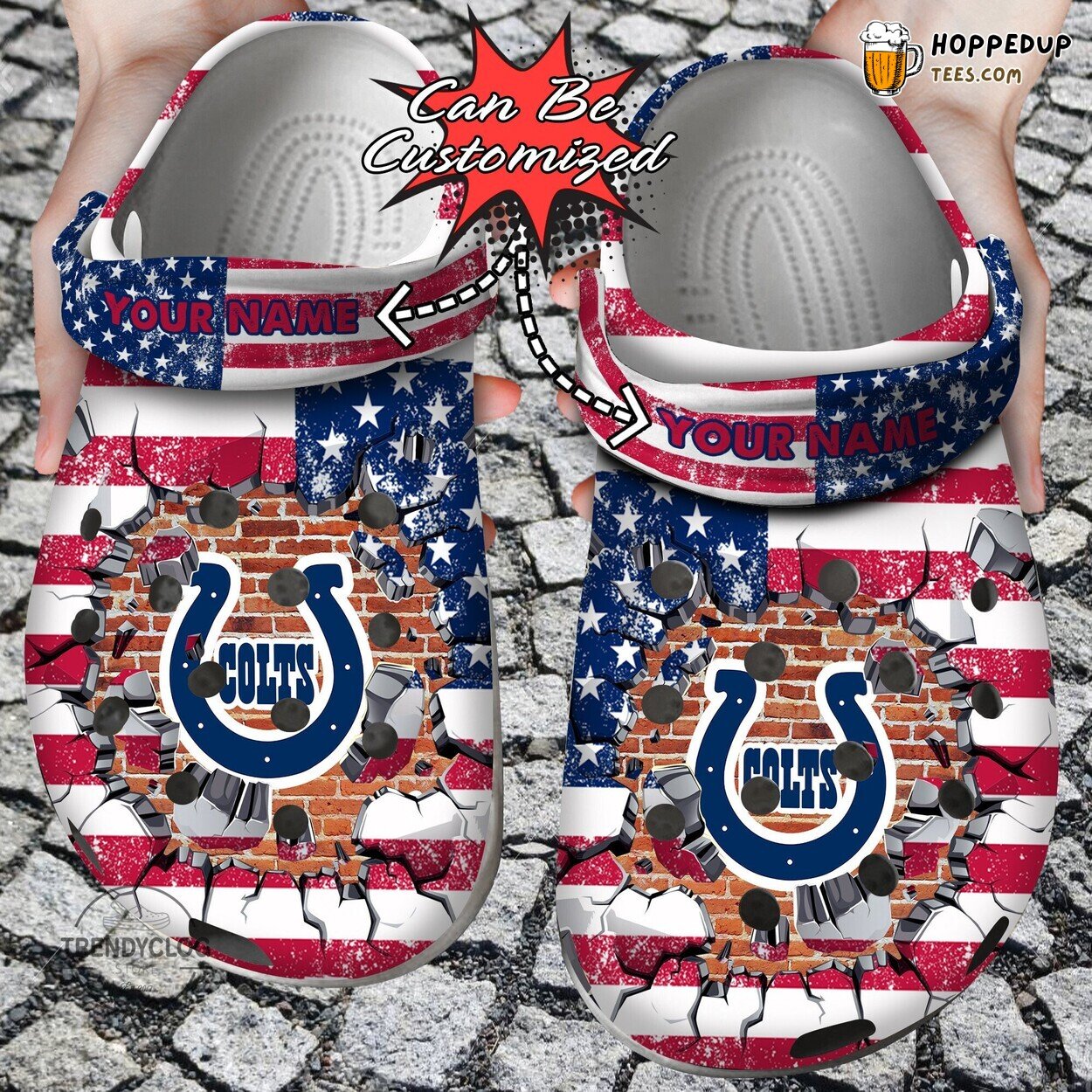 Football IColts Flag Wall Breaking Personalized Comfortable Clogs