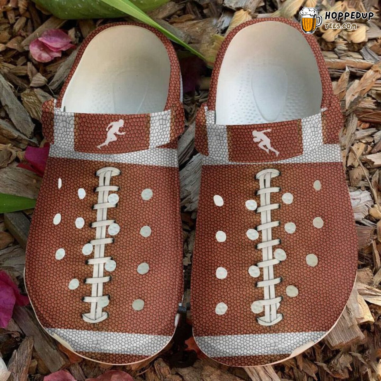 Football Leather Ball Themed Classic Comfortable Clogs Shoes Unique