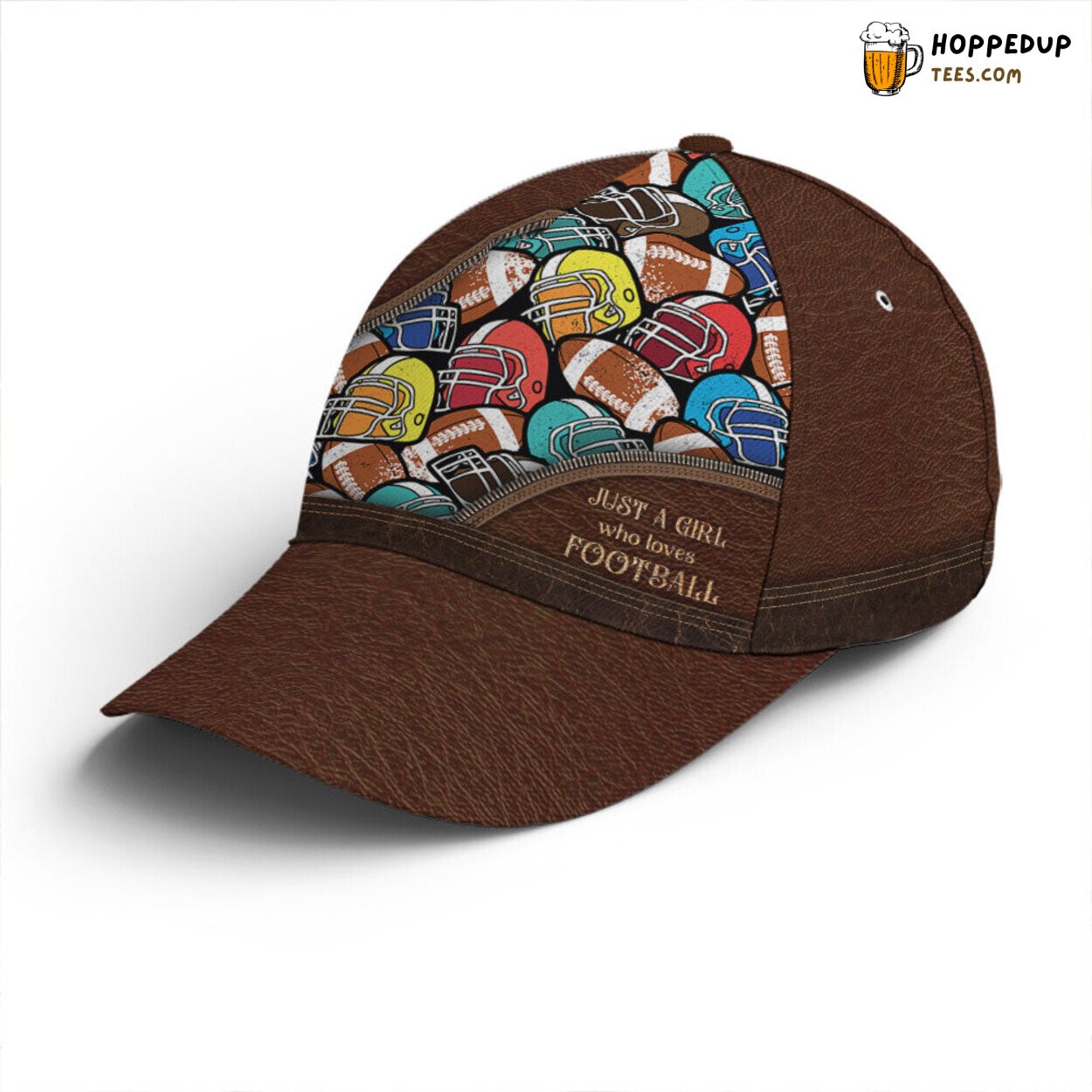 Football Passion Girl’s Statement Leather Style Unique Baseball Cap