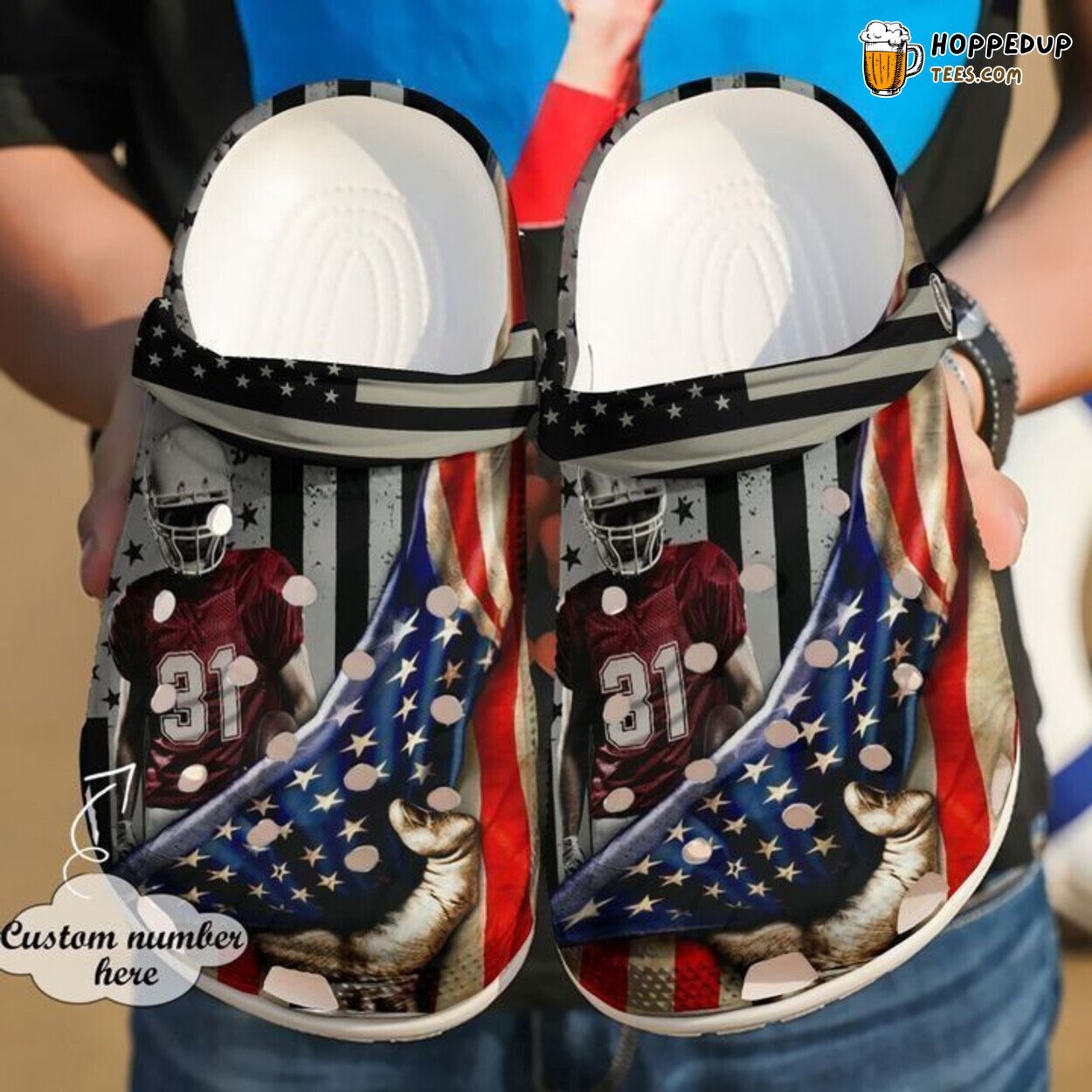 Football Personalized American Theme Classic Comfortable Clogs Shoes Unique