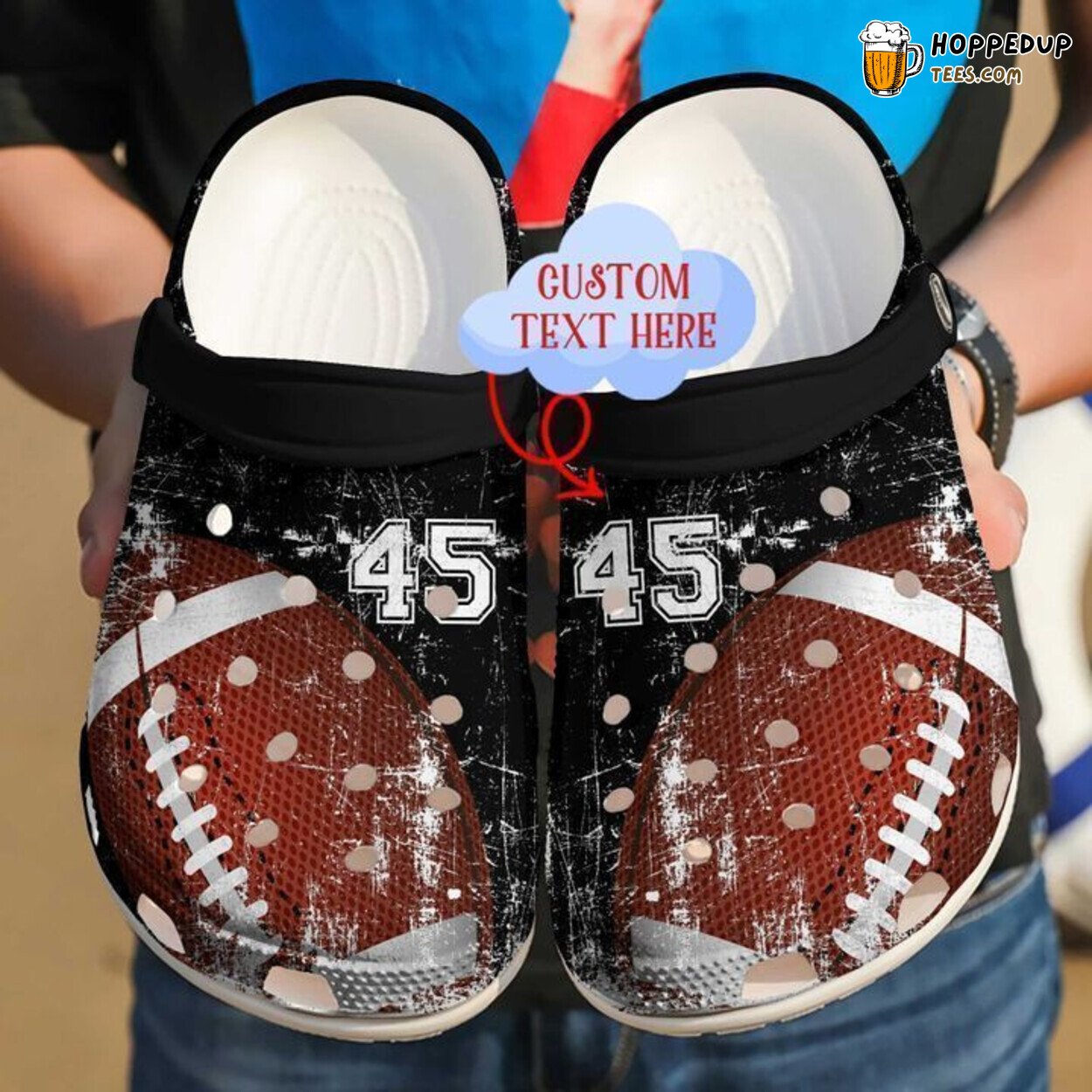 Football Personalized Colorful Theme Clog Shoes Unique Sports Fans Gift