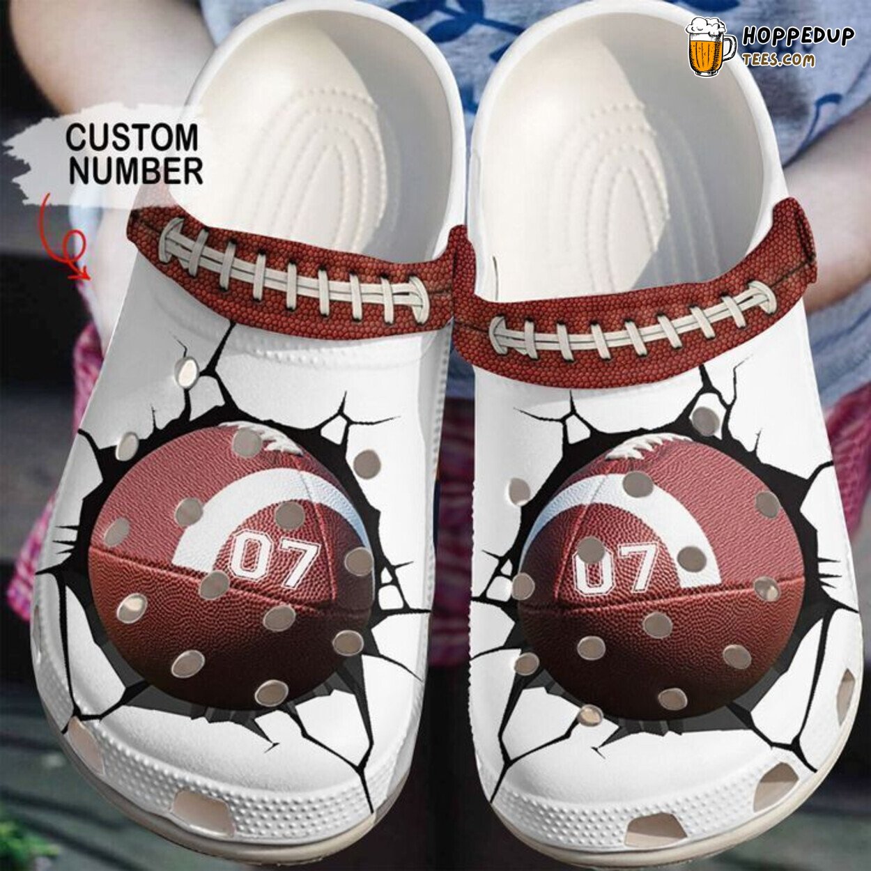 Football Personalized Crack Theme Comfortable Clog Shoes Sports Fans Gift