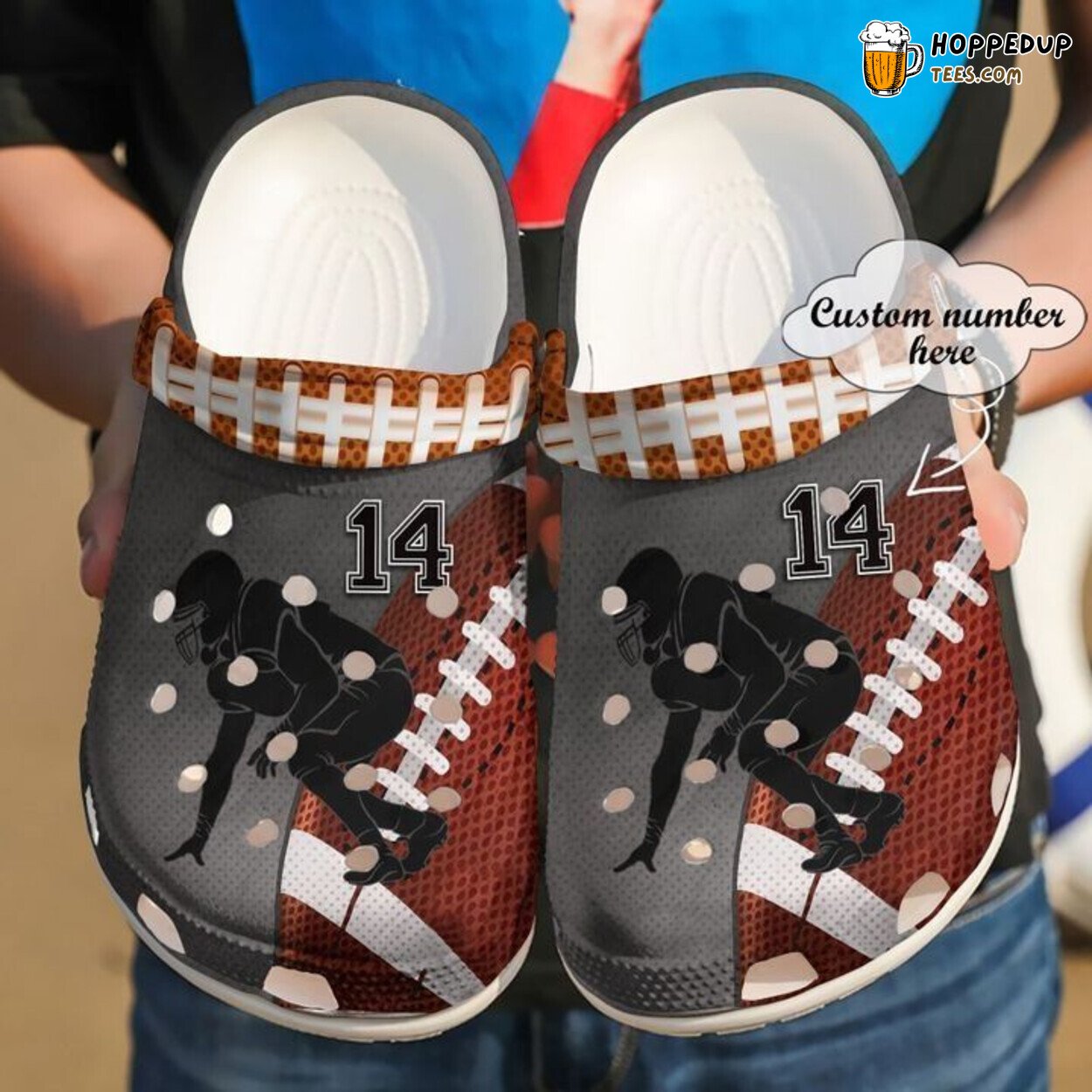 Football Personalized Running Theme Comfortable Clogs Athletic Shoes