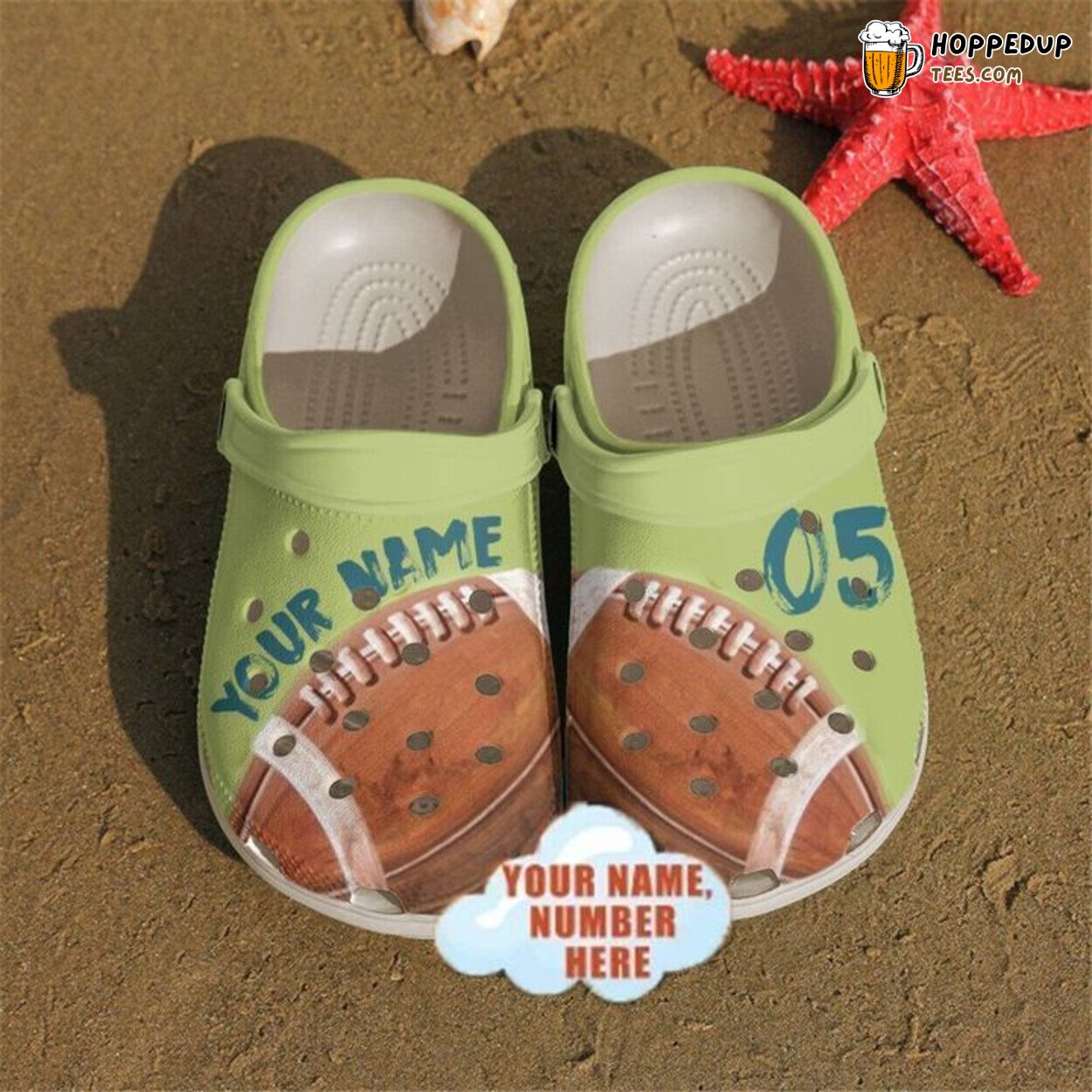 Football Personalized Theme Clog Shoes Unique Sports Lovers Comfortable Footwear