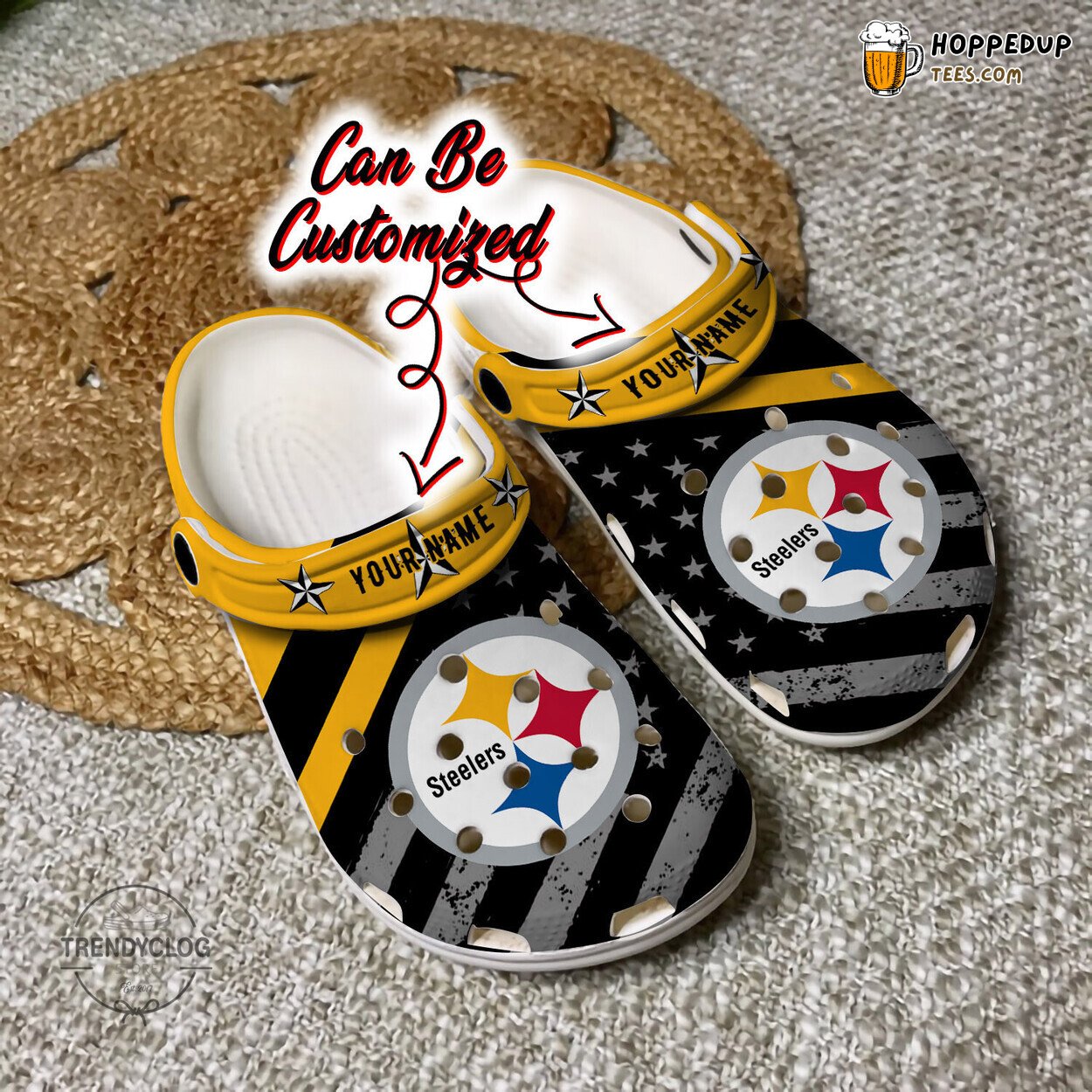 Football PSteelers Flag American Personalized Clog Shoes Comfortable Stylish