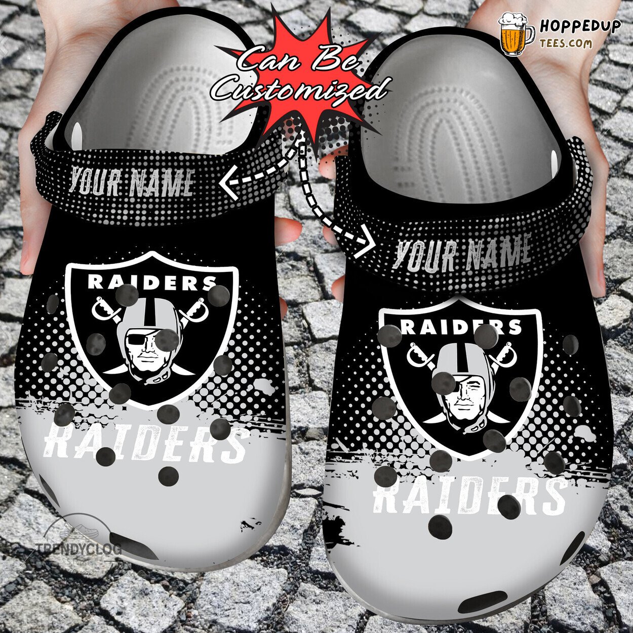 Football Raiders Flannel Personalized Stylish Comfortable Clog Shoes
