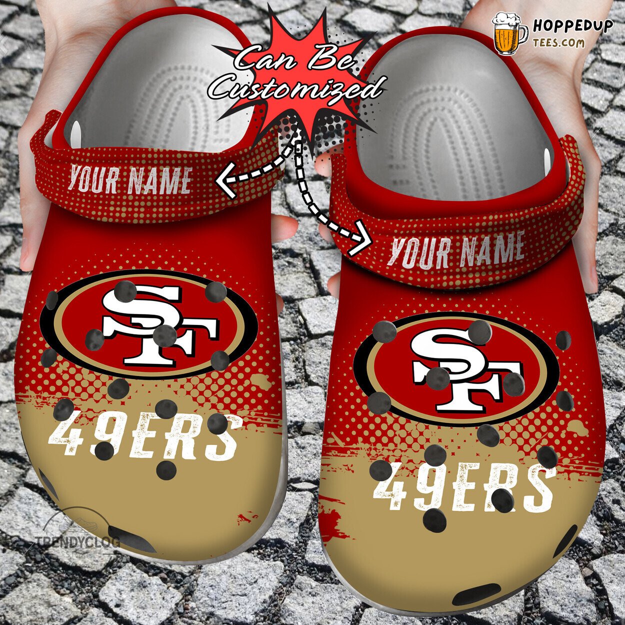 Football SF49 Half Tone Drip Flannel Personalized Comfortable Clogs