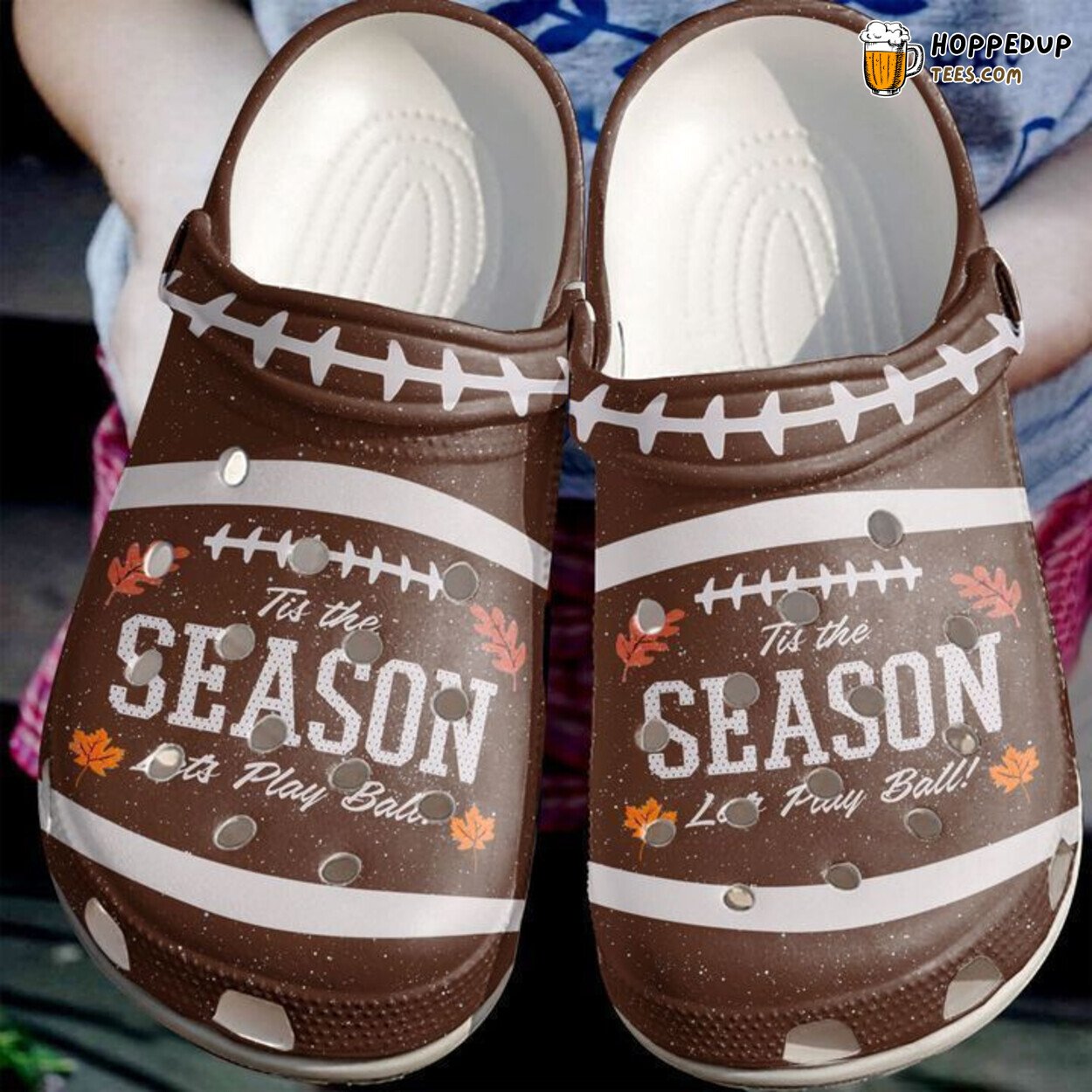 Football Tis The Season Themed Comfortable Unique Clog Shoes