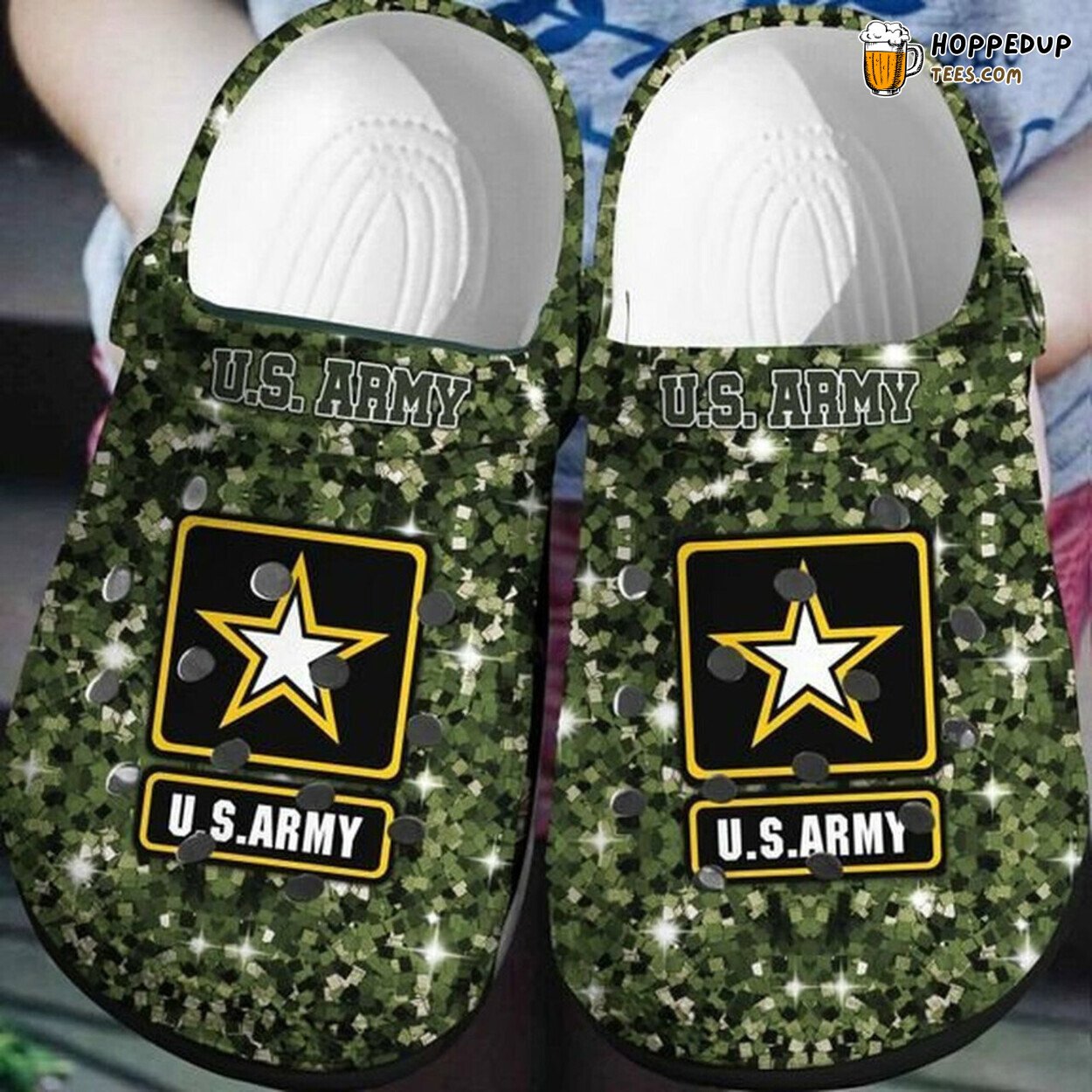 Footwear US Army Themed Rubber Clog Shoes Comfy Footwear for Service Fans