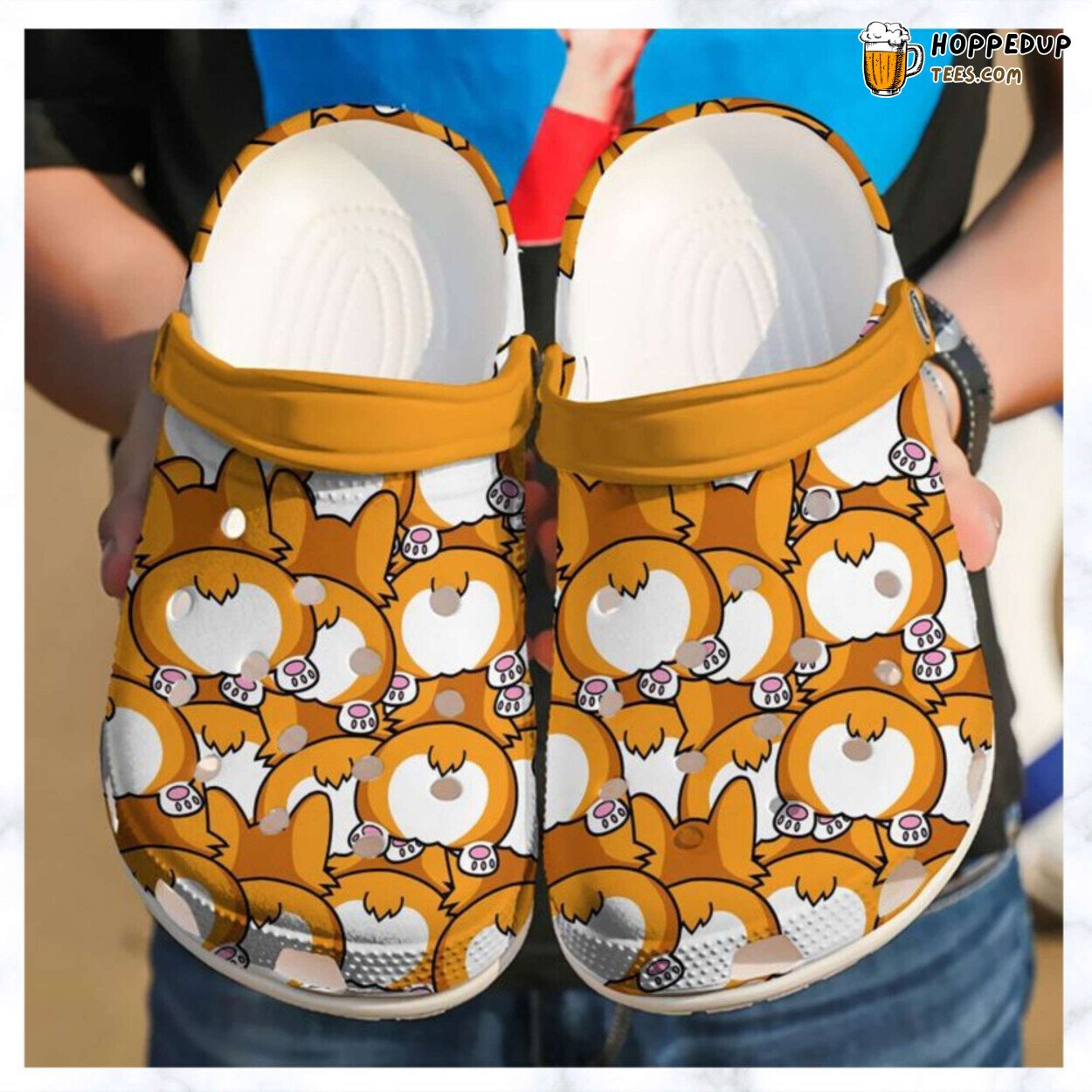 For Corgi Butts Lover Themed Comfortable Unique Rubber Clog Shoes