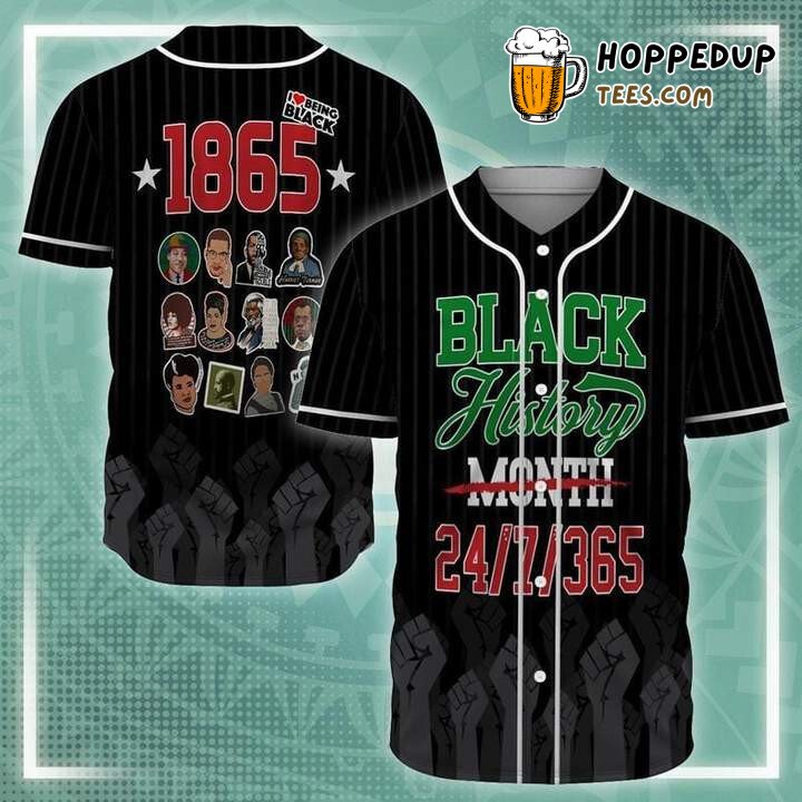 For Juneteenth Black History I Love Being Black Baseball Tee Jersey Shirts 3D