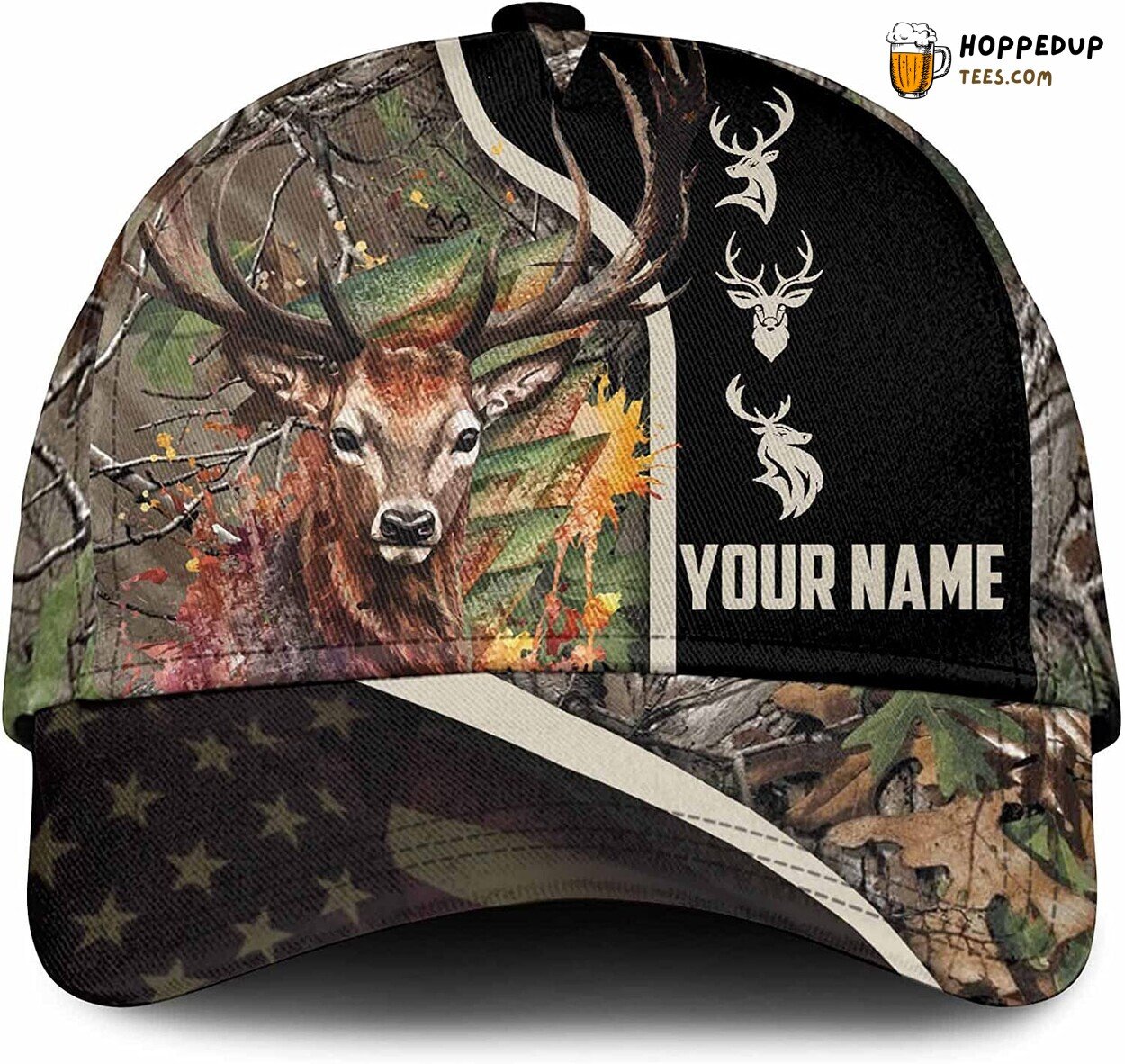 Forest Camo Deer Hunting Personalized Cap Men’s Unique Design