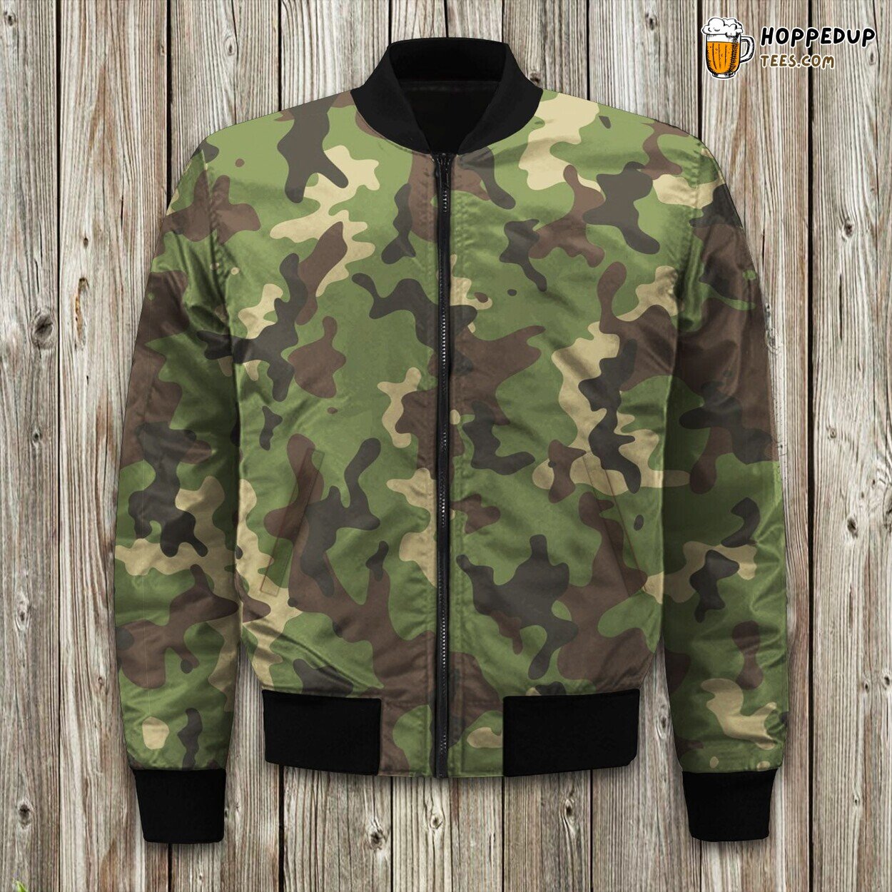 Forest Shadow Camouflage Winter Bomber Jacket Tailored Unique Elegance Precision
