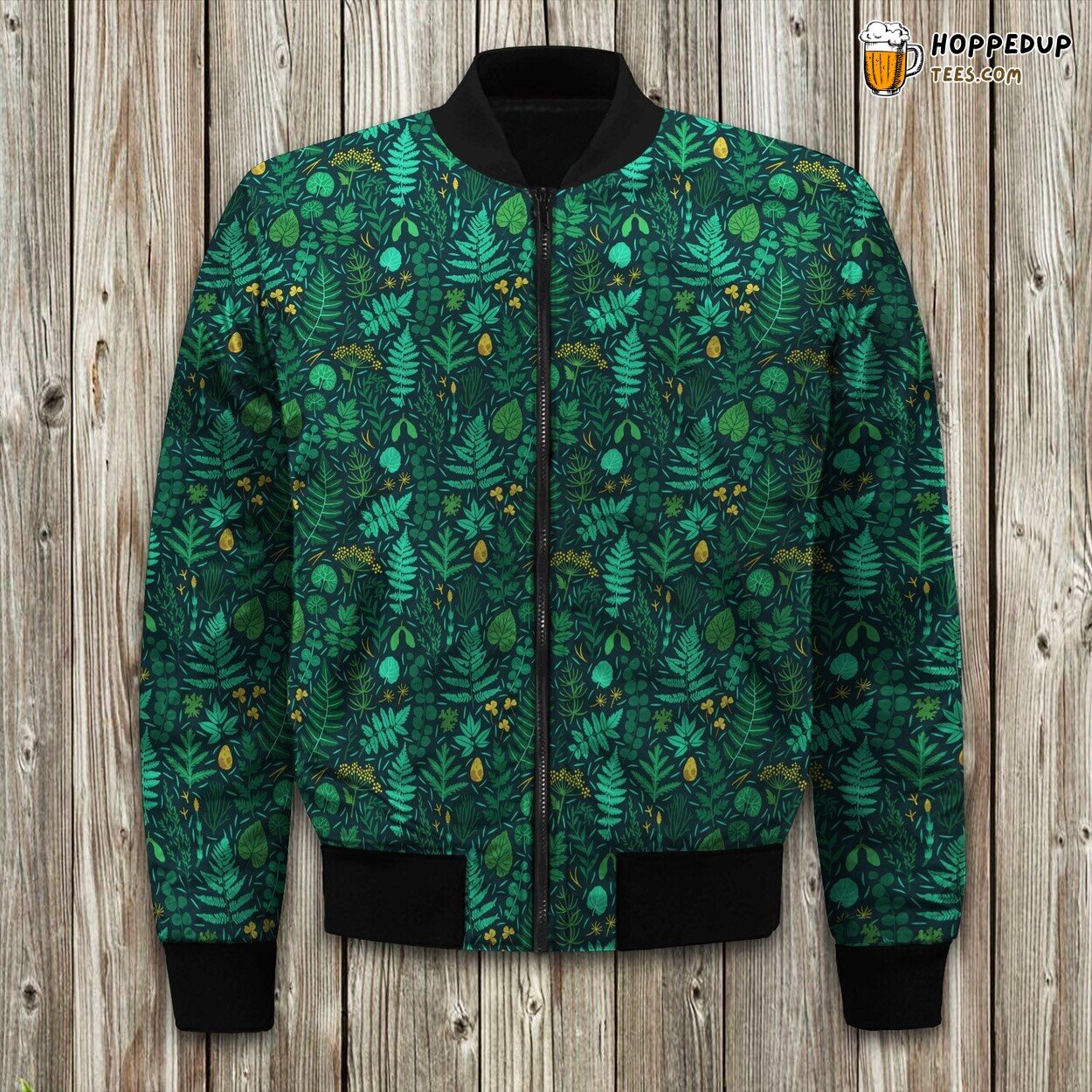 Forest Tropical Leaves Bomber Jacket