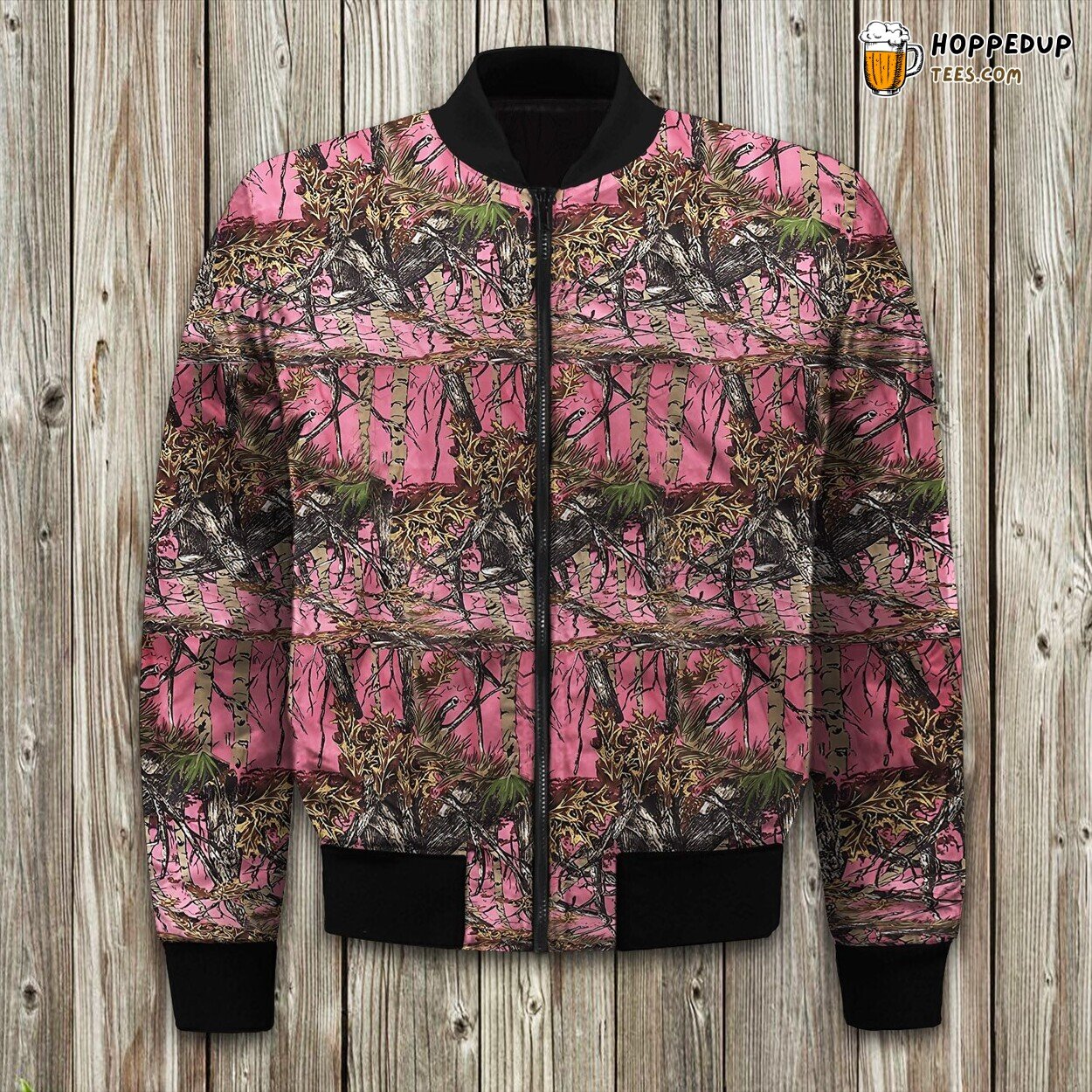 Forest Whisper Theme Winter Bomber Jacket Nature’s Woodland