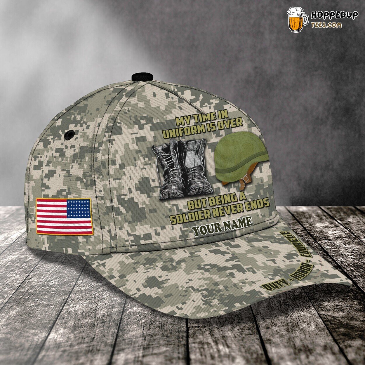 Forever in Duty 3D Classic Cap Soldier Tribute II Personalized Unique Fit