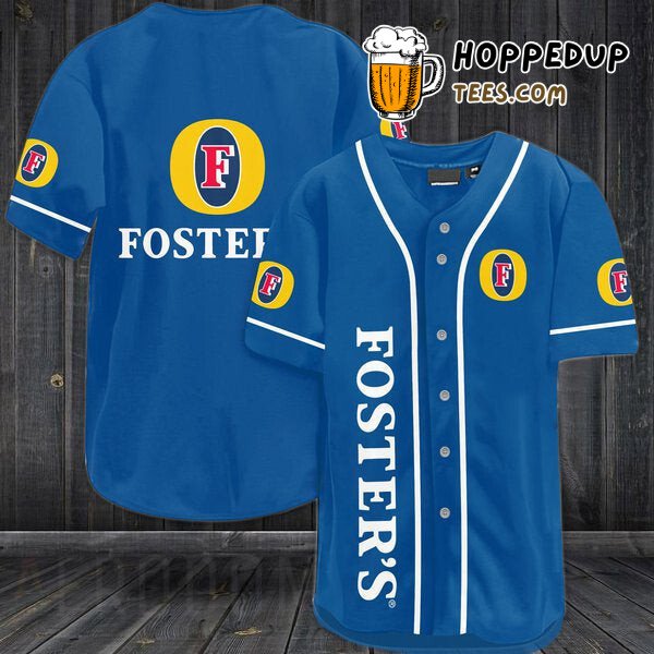 Foster’s Lager Themed Blue Baseball Jersey Unique Distinctive Edition