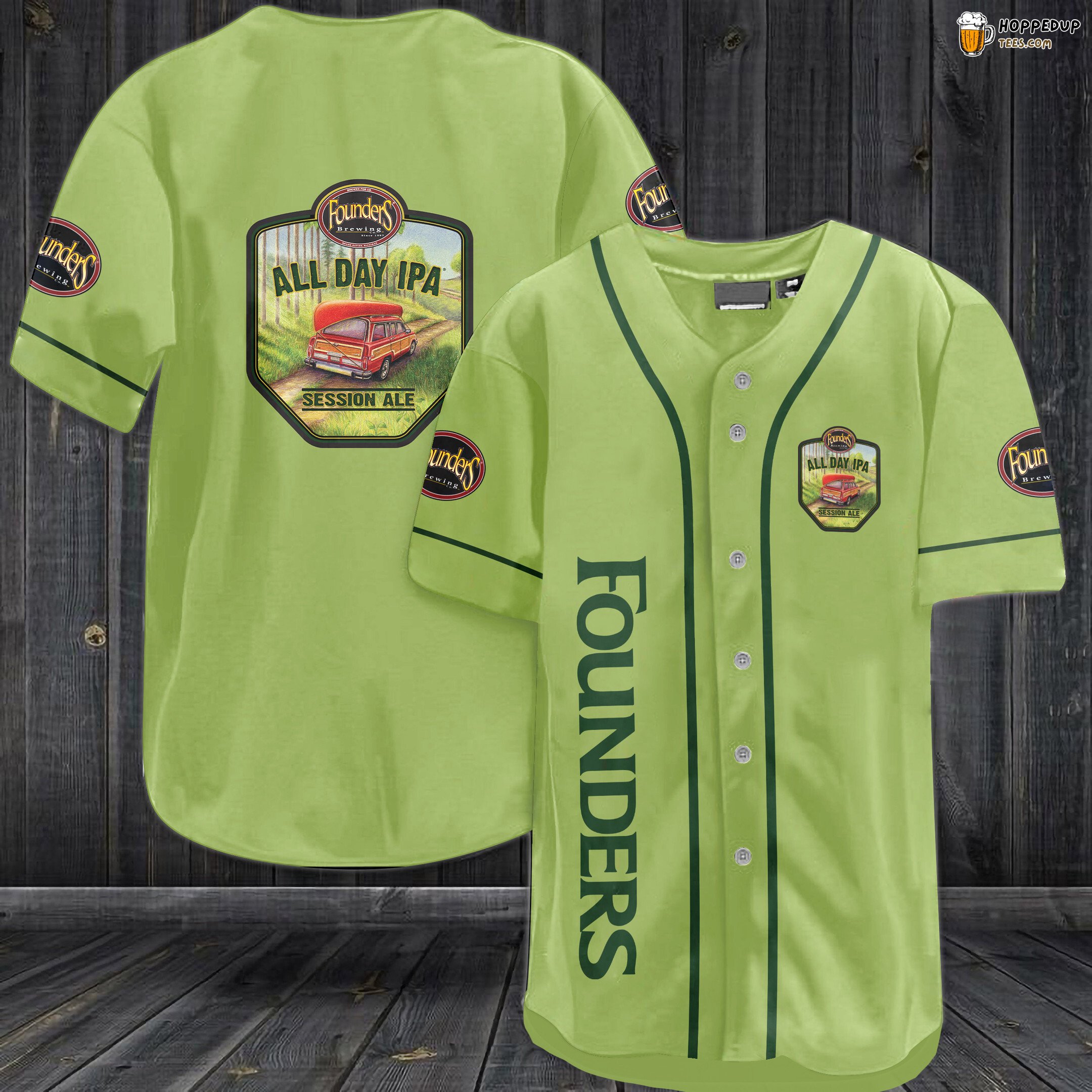 Founders Beer Baseball Jersey Green Unisex Jersey Shirt