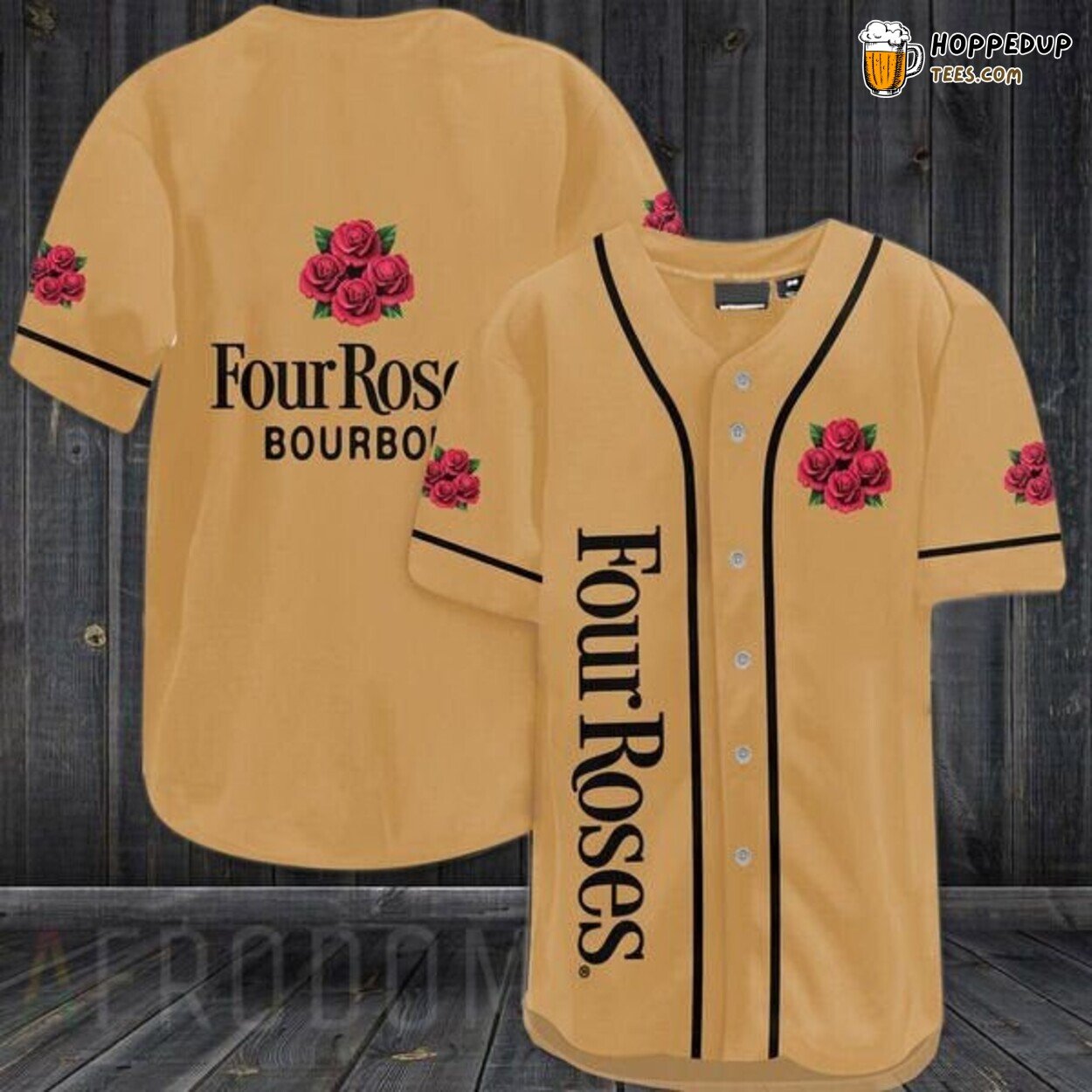 Four Roses Bourbon Brown Whiskey Lovers Baseball Jersey