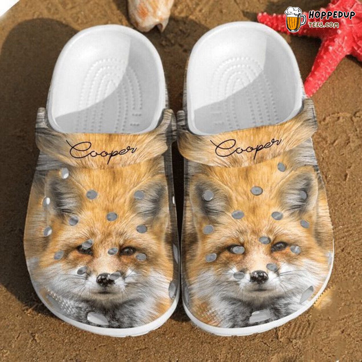 Fox Custom Name Theme Rubber Clogs Shoes Comfortable Stylish Animal Design