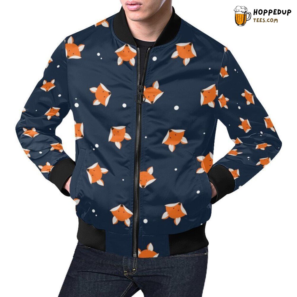 Fox Distinct Pattern Men’s Bomber Jacket Unique Design Fashion Look Fox Distinct Pattern Men’s Bomber Jacket Unique Design Fashion Look