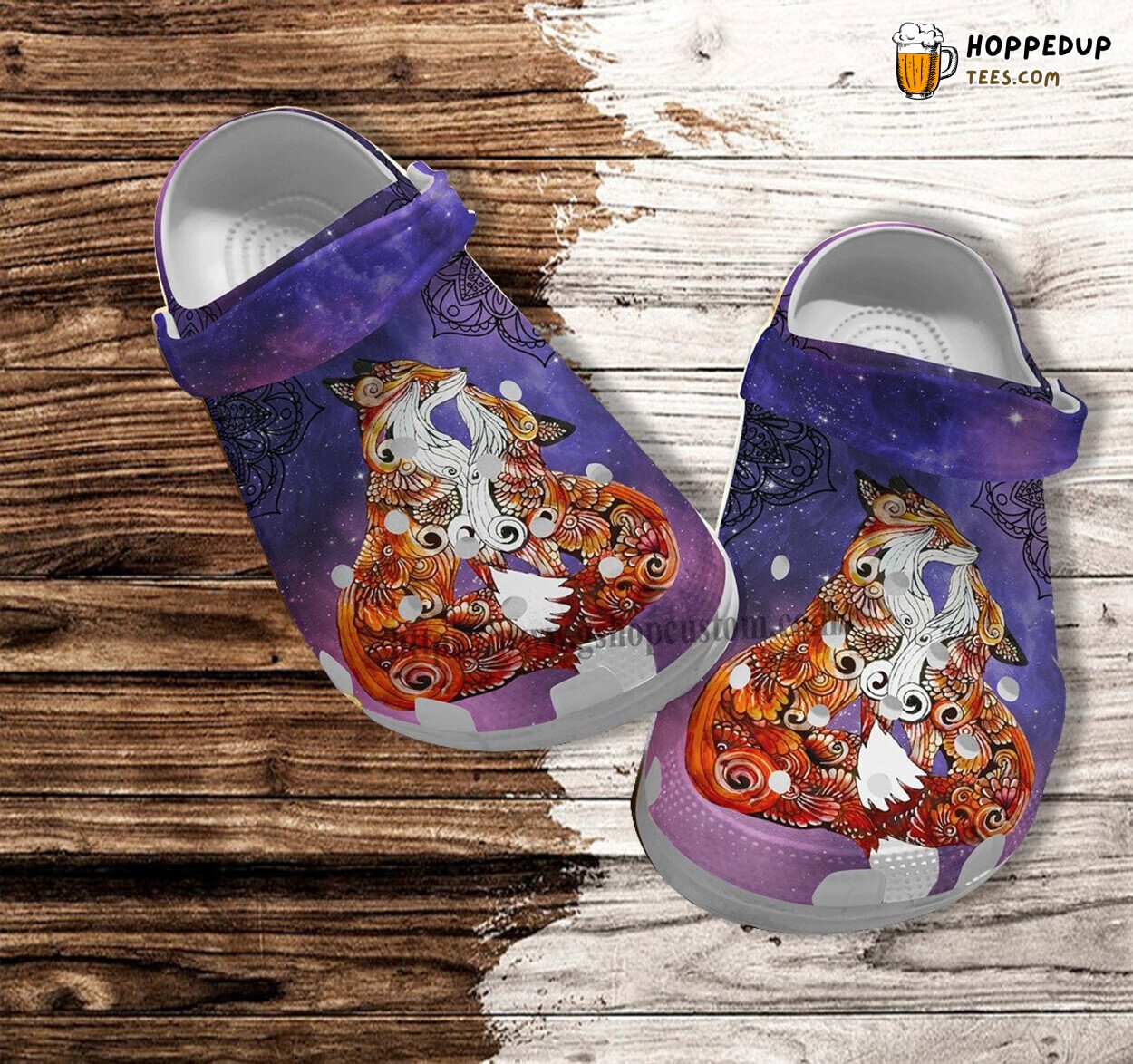Fox Mom Daughter Boho Design Croc Clogs Mother Day Special Gift Idea