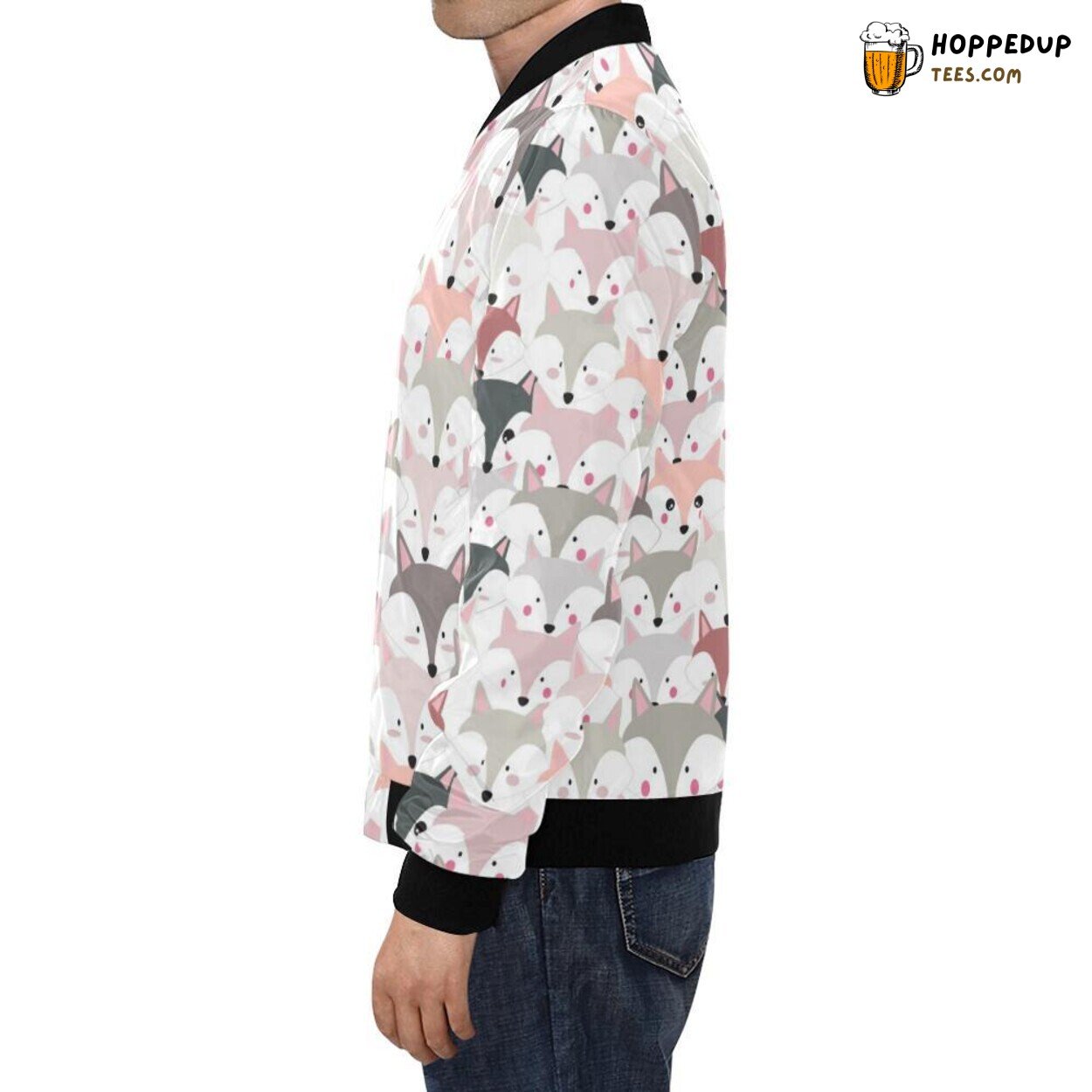Fox Pattern Men’s Bomber Jacket Unique Distinctive Design Exclusive Look